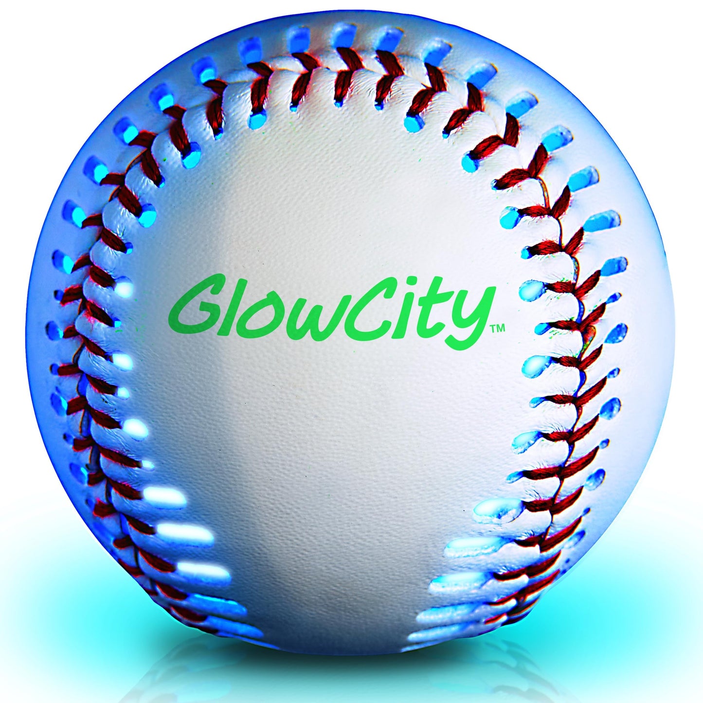 GlowCity Premium Leather LED Light-Up Baseball — Nighttime Catch Fun
