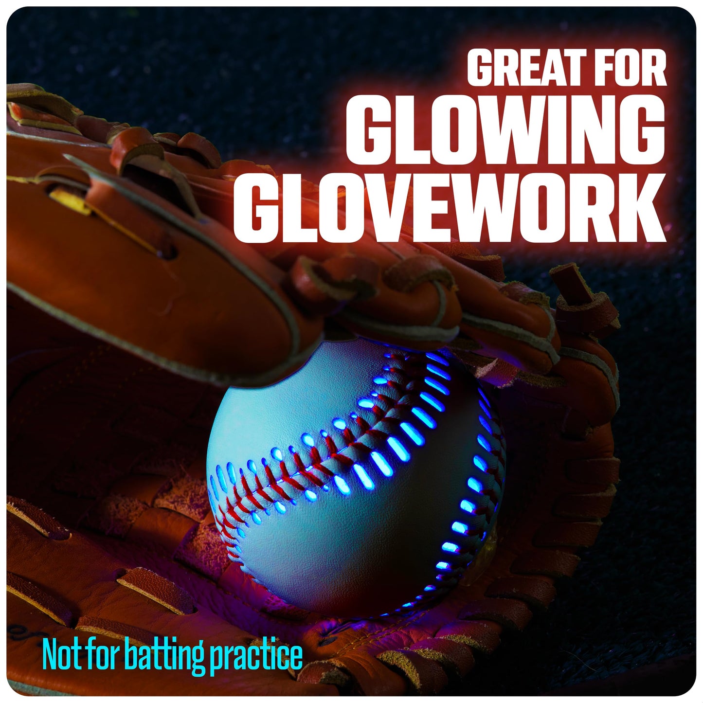 GlowCity Premium Leather LED Light-Up Baseball — Nighttime Catch Fun