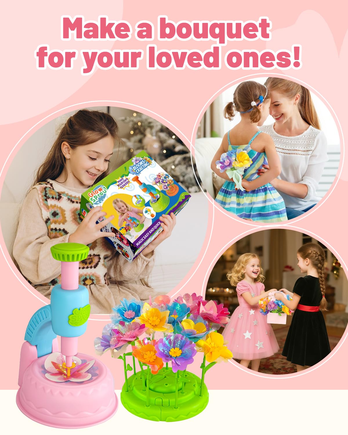 Glowsprout DIY Art Flower Toys Set — Creative Flower Garden Kit for Kids (Ages 4-10)