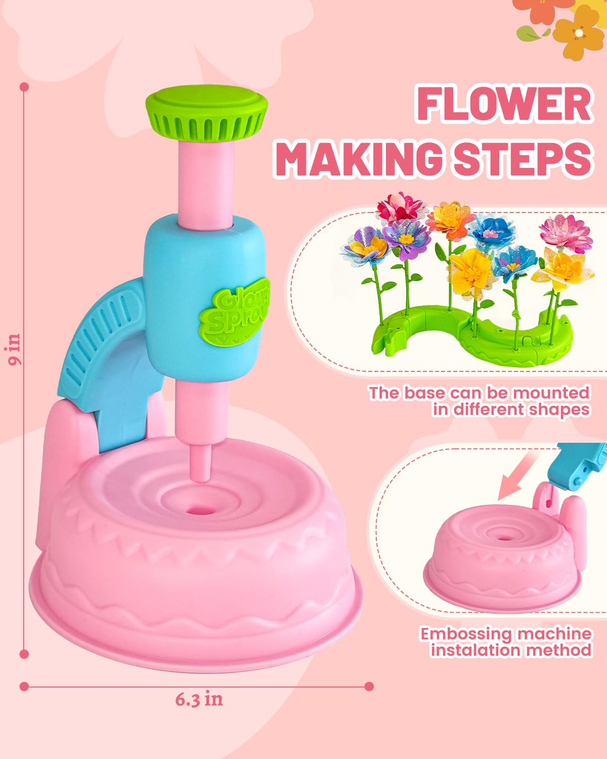 Glowsprout DIY Art Flower Toys Set — Creative Flower Garden Kit for Kids (Ages 4-10)