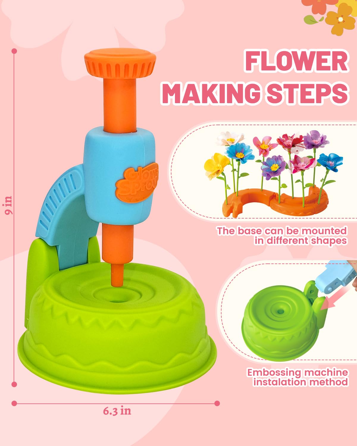 Glowsprout DIY Art Flower Toys Set – 190+ Piece Floral Craft Kit for Kids