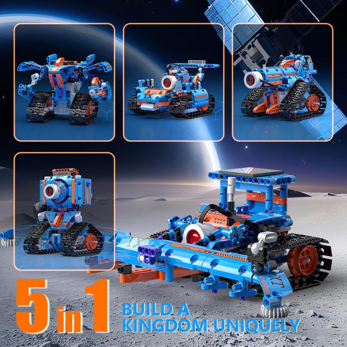 GLSQWZXD 5in1 Robot Building Kit for Kids 6-12 – STEM, Coding & Remote Control