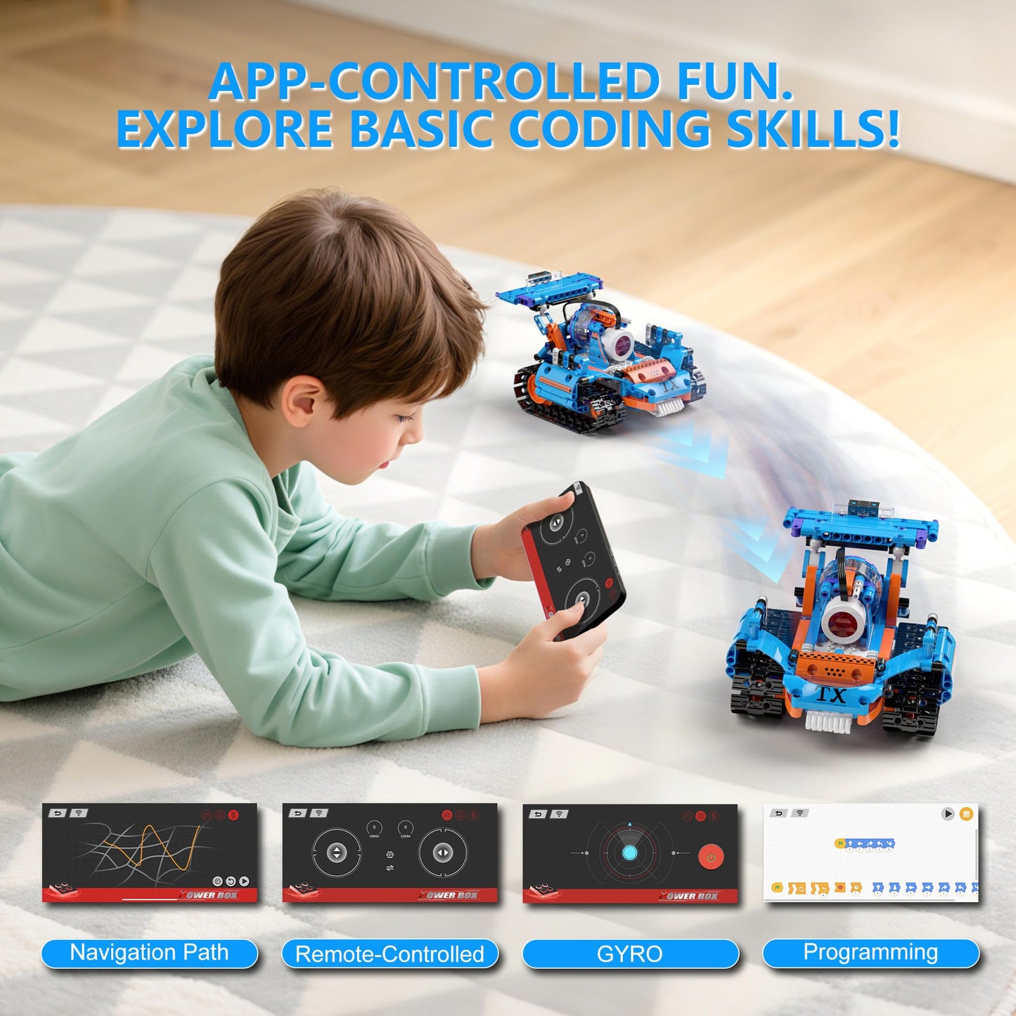 GLSQWZXD 5in1 Robot Building Kit for Kids 6-12 – STEM, Coding & Remote Control
