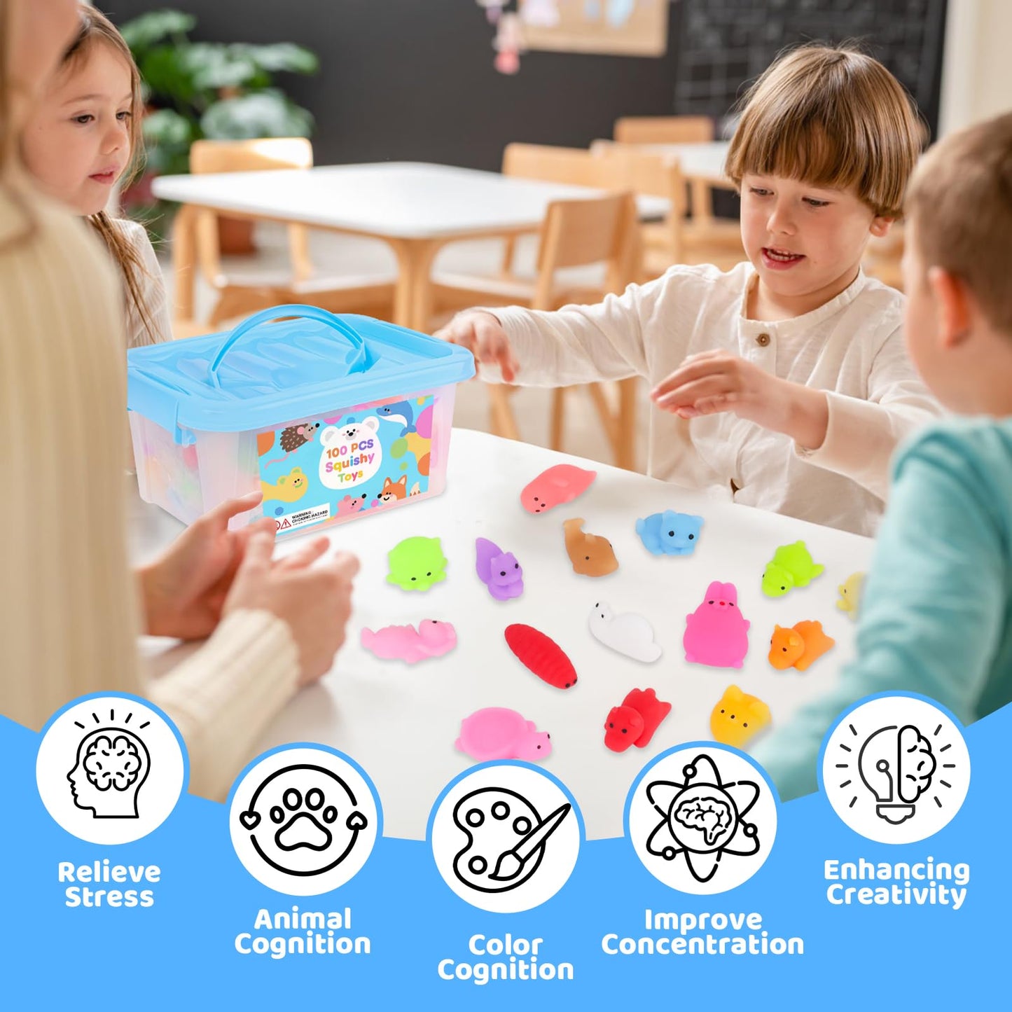 Gluaintdux 100 Pcs Party Favors & Squishy Toys Bulk for Kids 4–12 | Classroom Prizes & Stocking Stuffers