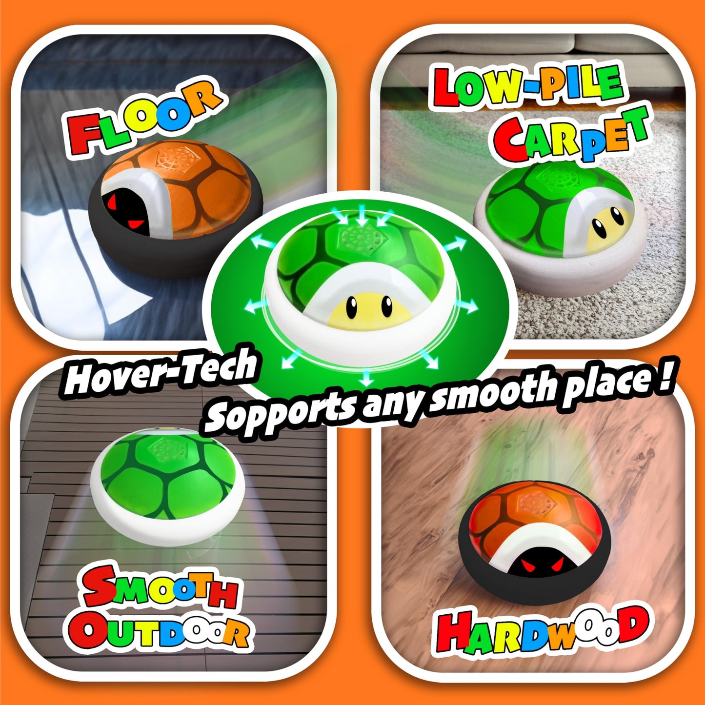 Glückpa 2 Pack Hover Soccer Ball – LED Light-Up Indoor Floating Soccer
