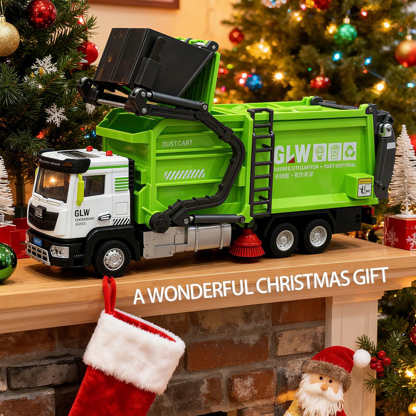 GLW Toddlers Garbage Truck Toy Set – Inertia-Driven Front Dumper & Color-Coded Sorting Bins