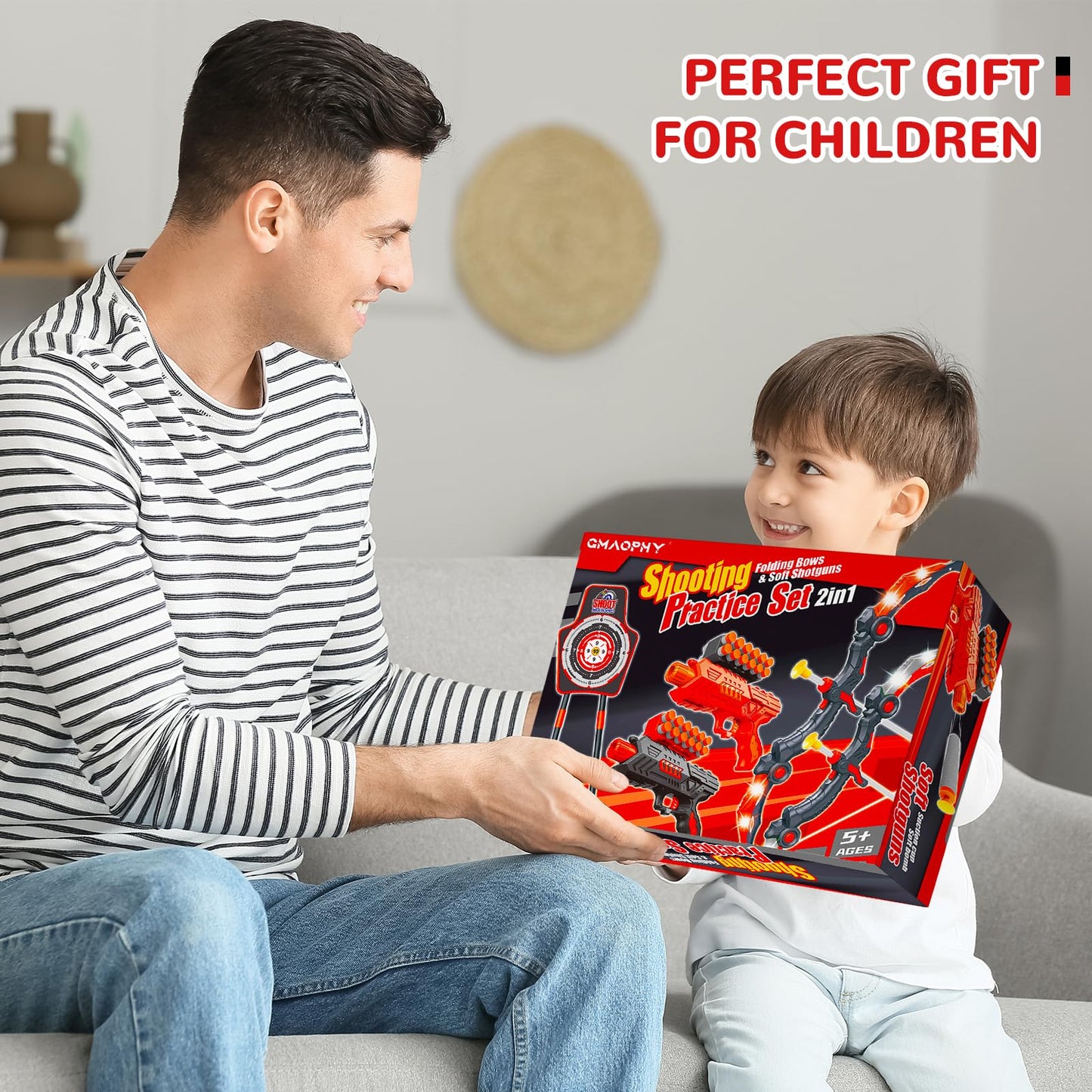 GMAOPHY LED Light-Up Archery Set – 2 Pack Bow & Arrow Toy with 20 Arrows for Kids 4-12
