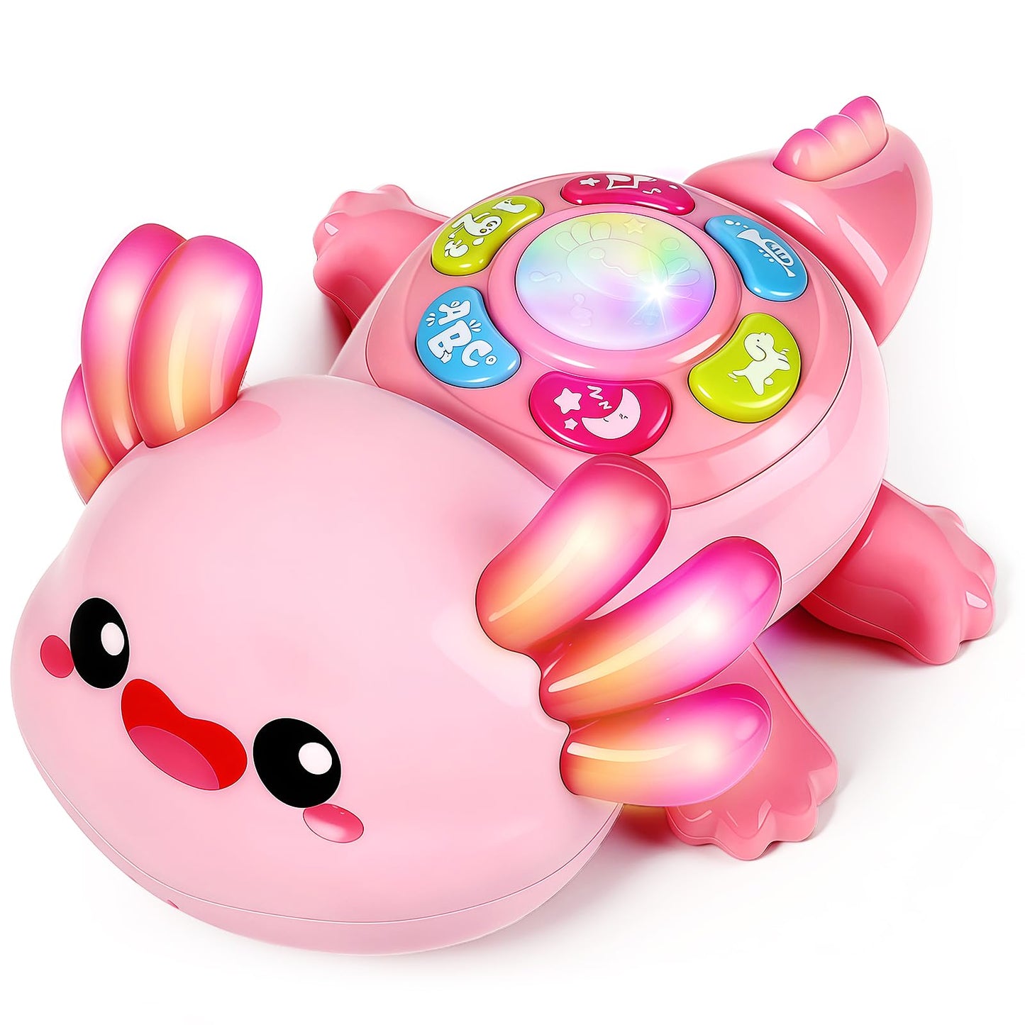GMAOPHY Baby Axolotl Toy | Tummy Time Crawling, Light & Music for 6-12 Months