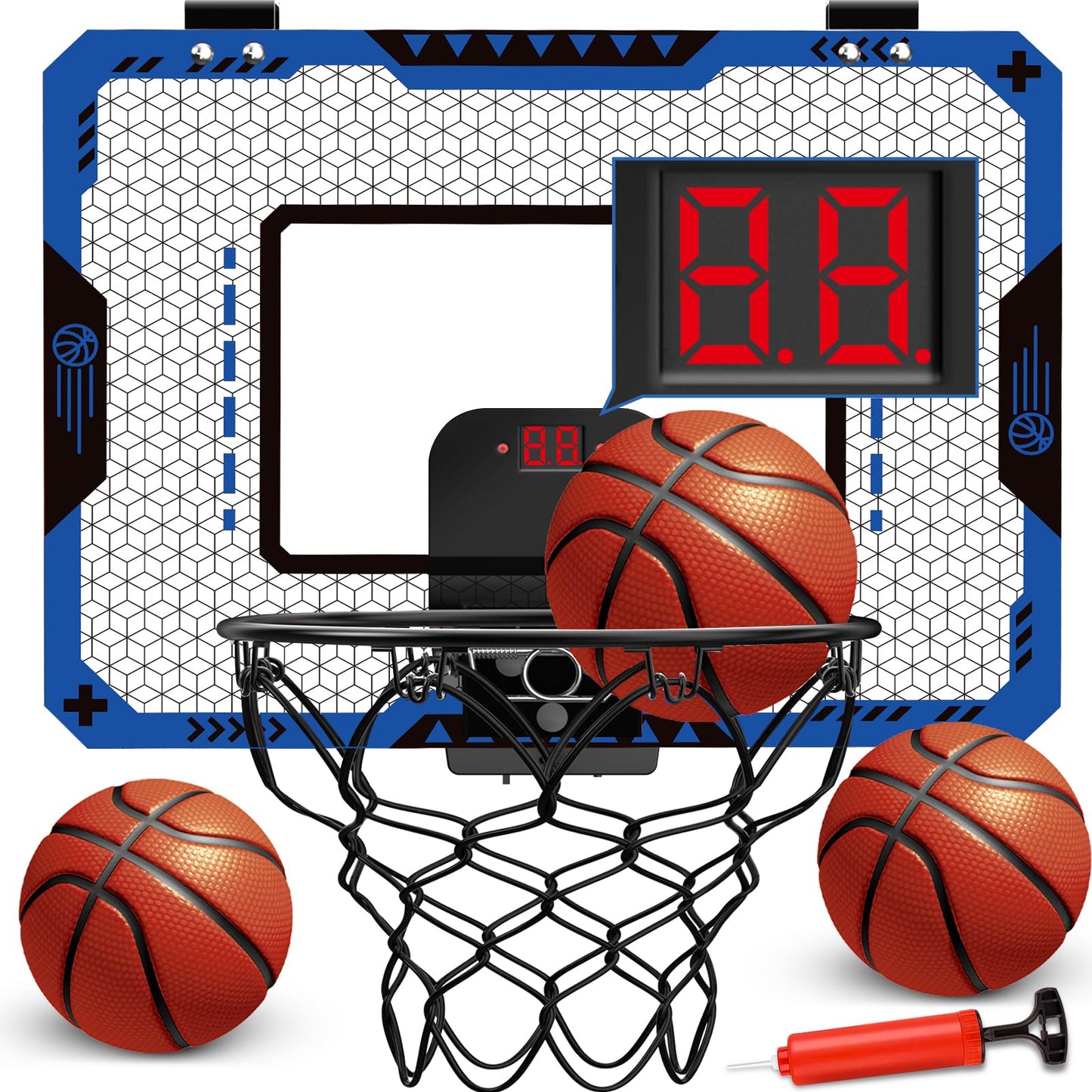 GMAOPHY Basketball Hoop Indoor with Electronic Scoreboard – Over-Door Mini Kit for Kids