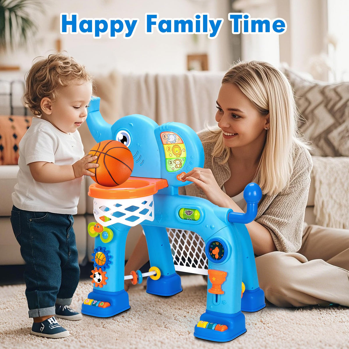 GMAOPHY Toddler Basketball Hoop & Soccer Goal – Lights, Sounds & Montessori Toys (Ages 12–36 Months)