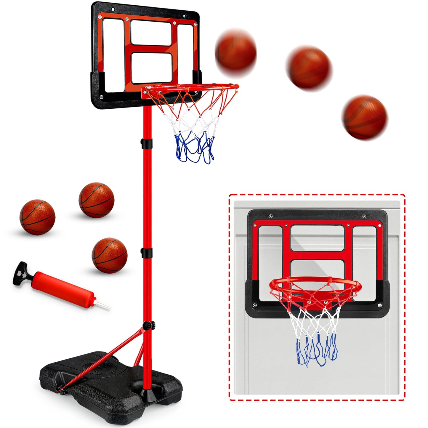 GMAOPHY Kids Basketball Hoop with Stand – Adjustable Indoor/Outdoor Set