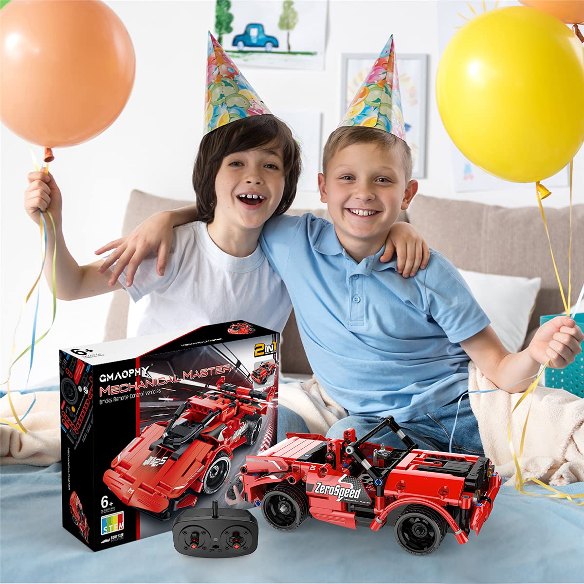GMAOPHY 2-in-1 STEM Building Toys for Kids 5-12 | RC Racer Car & Off-Road Kit