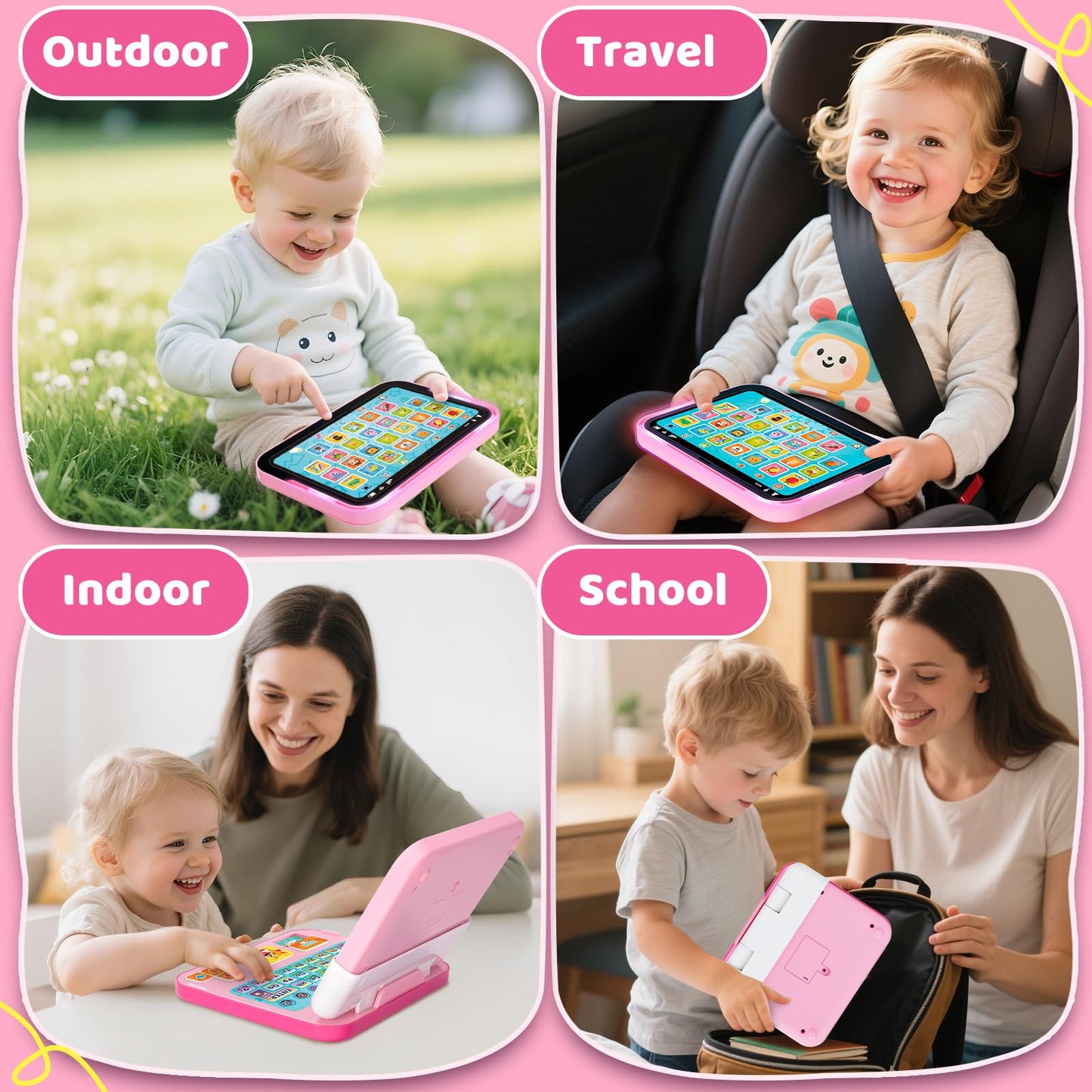 GMAOPHY Learning Laptop for Toddlers 1-3 | 2-in-1 Educational Toy with Music, Lights, 120+ Themes