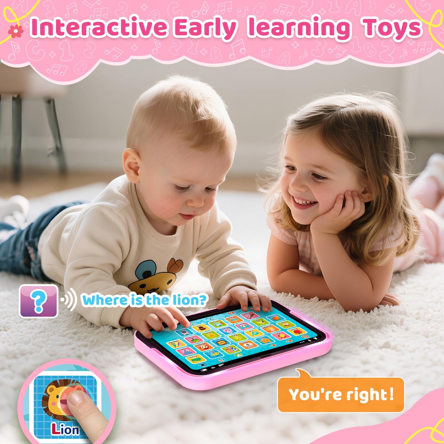 GMAOPHY Learning Laptop for Toddlers 1-3 | 2-in-1 Educational Toy with Music, Lights, 120+ Themes