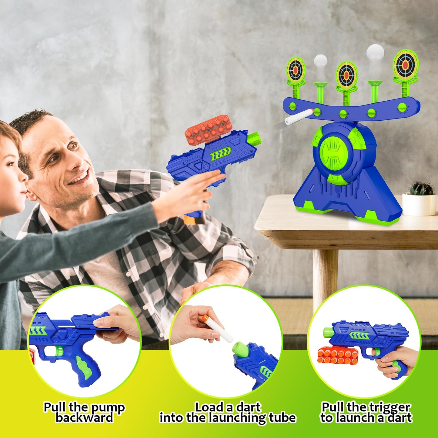 GMAOPHY Glow-In-The-Dark Floating Ball Target Set – Shooting Games Toy for Kids 5-12