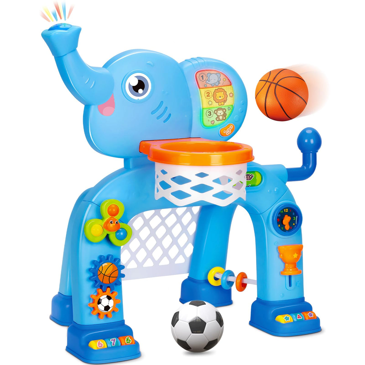 GMAOPHY Toddler Basketball Hoop & Soccer Goal – Lights, Sounds & Montessori Toys (Ages 12–36 Months)
