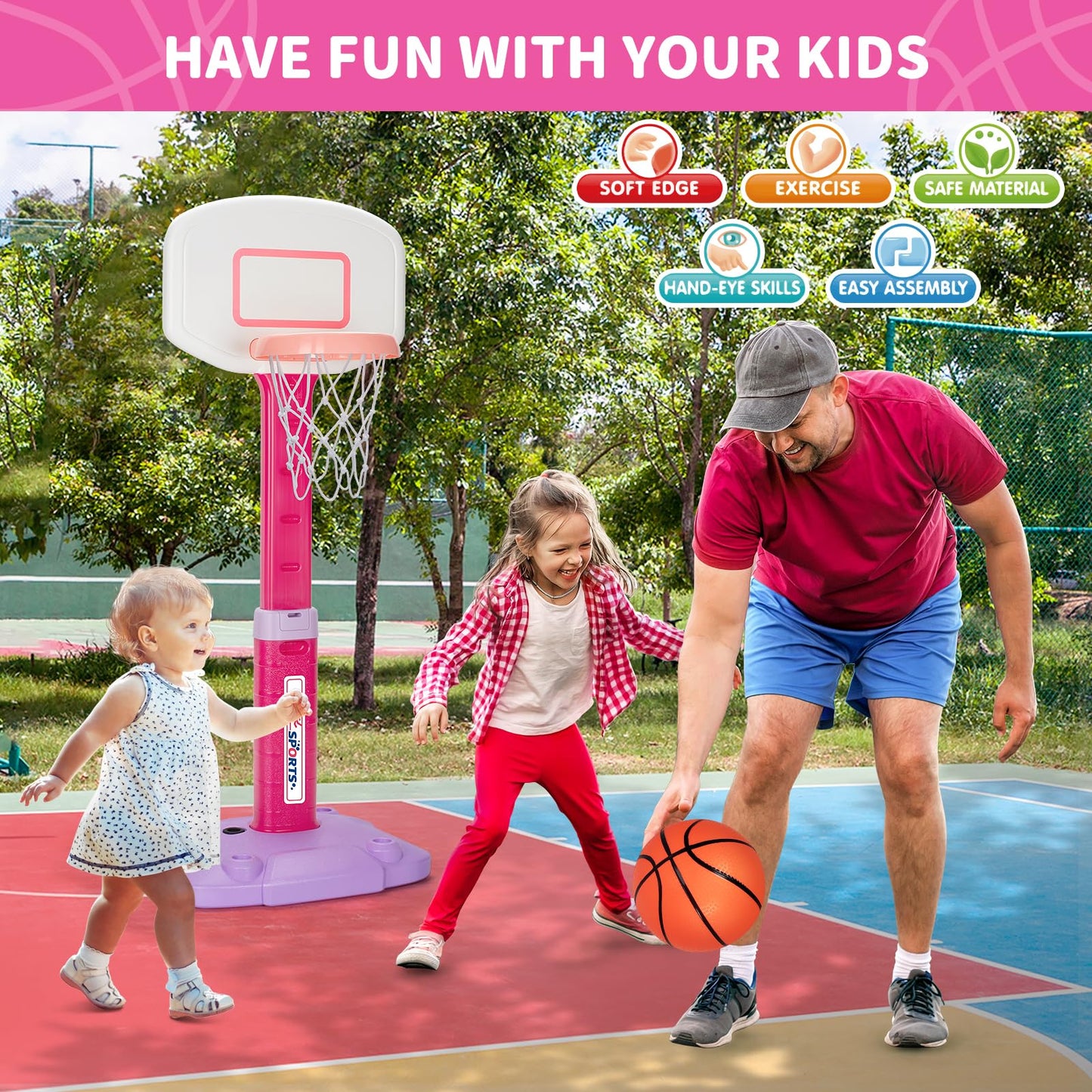 GMAOPHY Toddler Basketball Hoop Indoor – Adjustable for Ages 1-3