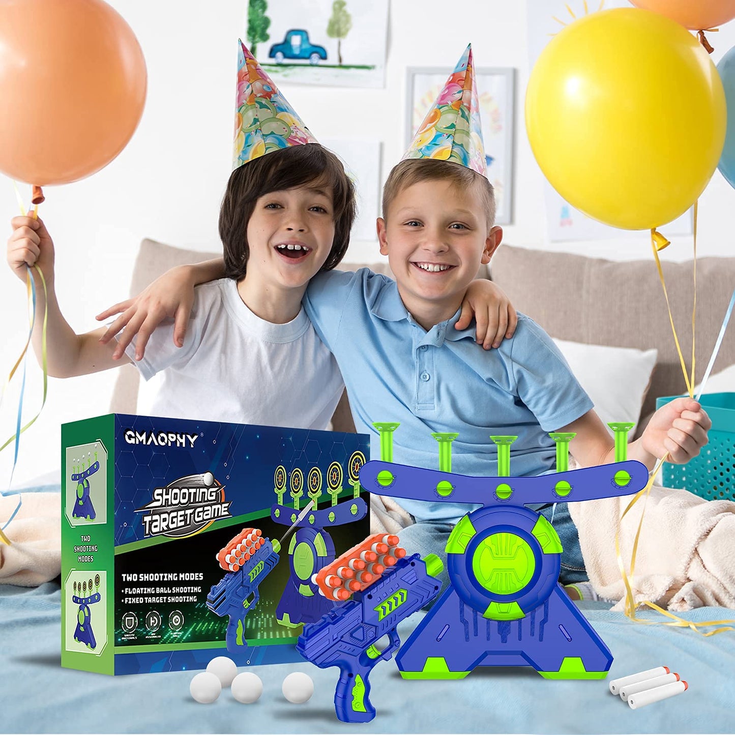 GMAOPHY Glow-In-The-Dark Floating Ball Target Set – Shooting Games Toy for Kids 5-12
