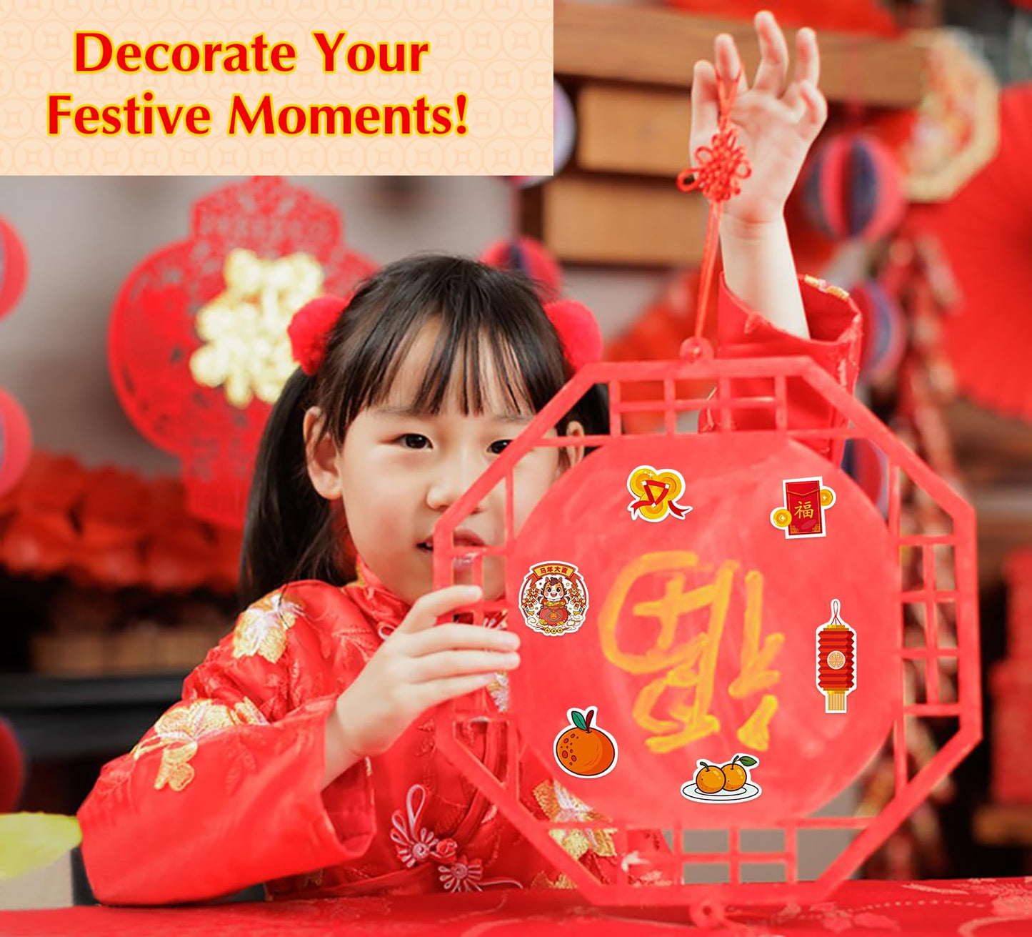 GMEMNOV 58PCS Chinese New Year Stickers 2026 – Year of The Horse Decals for Lunar New Year Party Favors