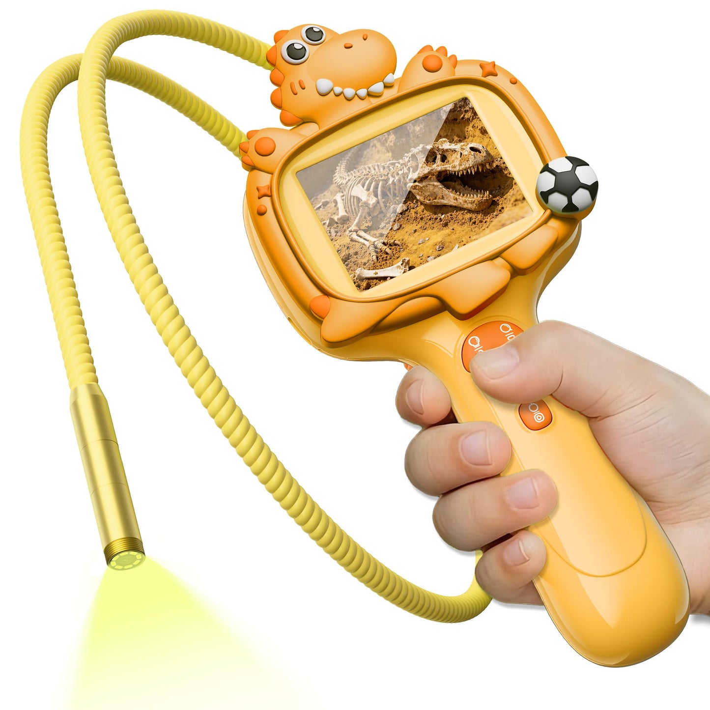 GMYGBY Dinosaur Borescope Camera Toy — Outdoor STEM Kit for Kids, 2.4-Inch Screen & LED Lights