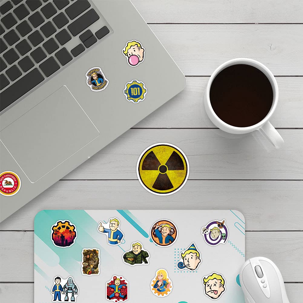 GMVAESKY Fallout Stickers – 50 Waterproof Vinyl Decals for Bottles, Laptops & More