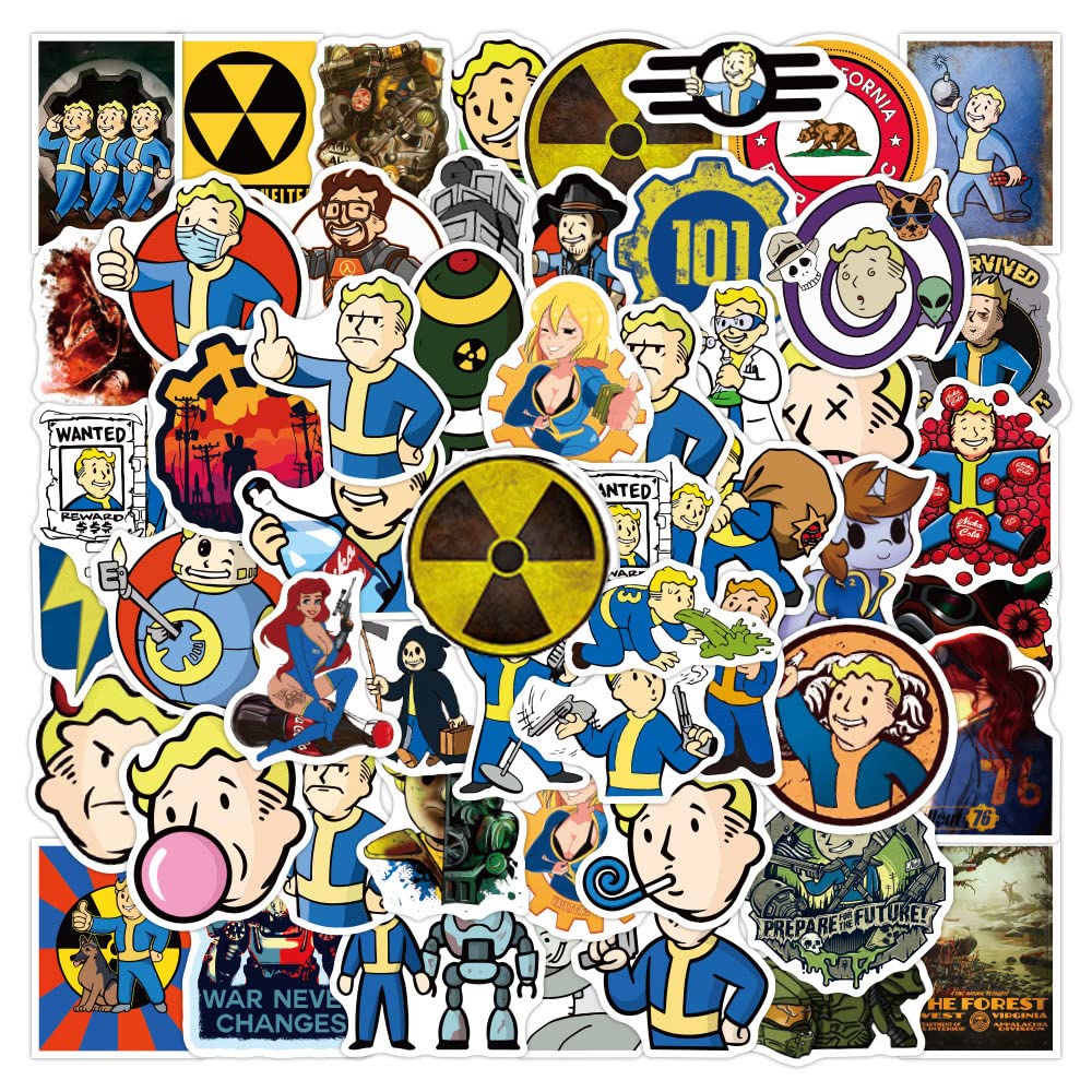 GMVAESKY Fallout Stickers – 50 Waterproof Vinyl Decals for Bottles, Laptops & More