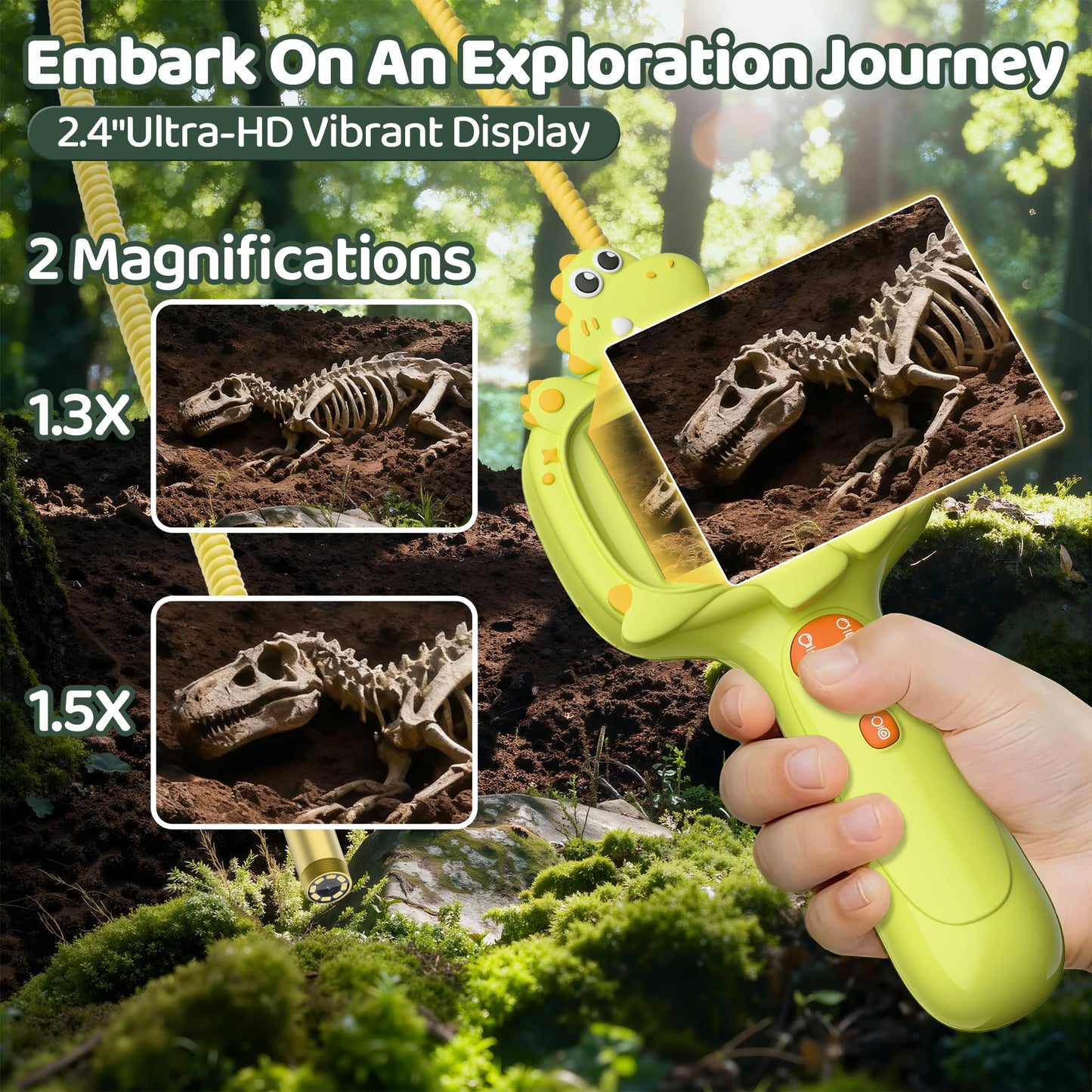 GMYGBY Dinosaur Borescope Camera Toy – Outdoor STEM Kit for Kids 4-10