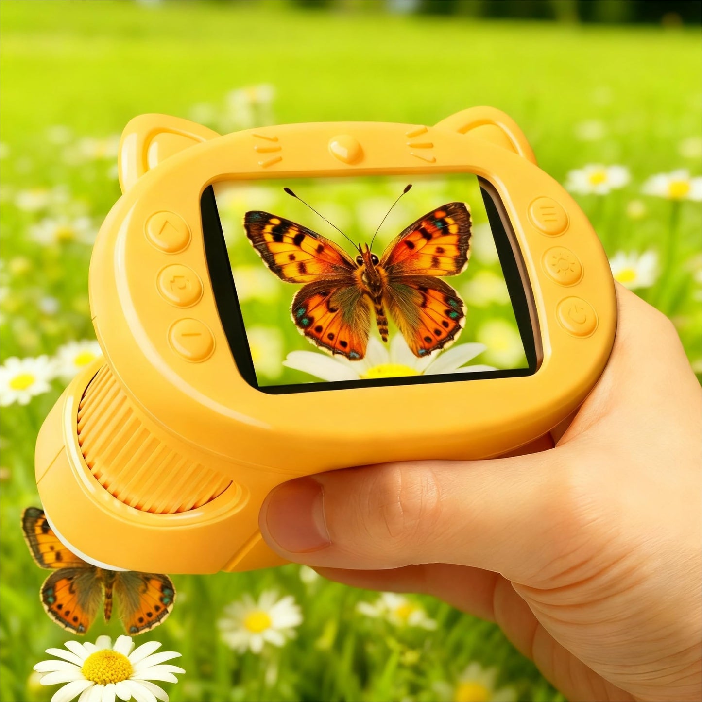 GMYGBY Handheld Digital Mini Microscope – 1000X, 4K IPS Screen, Portable STEM Toy for Kids