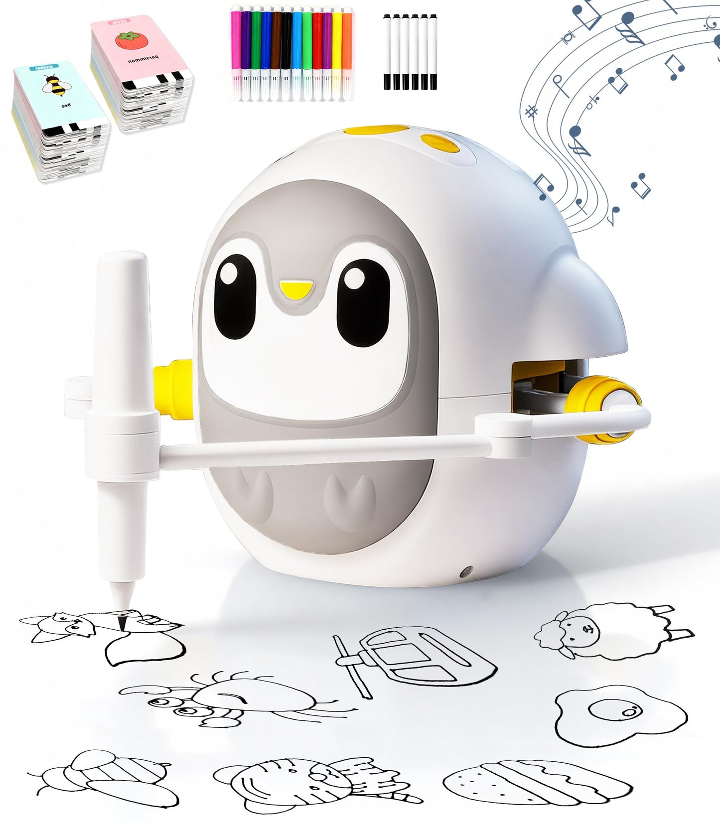 GMYGBY Drawing Robot for Kids – Montessori Learning with 200 Cards