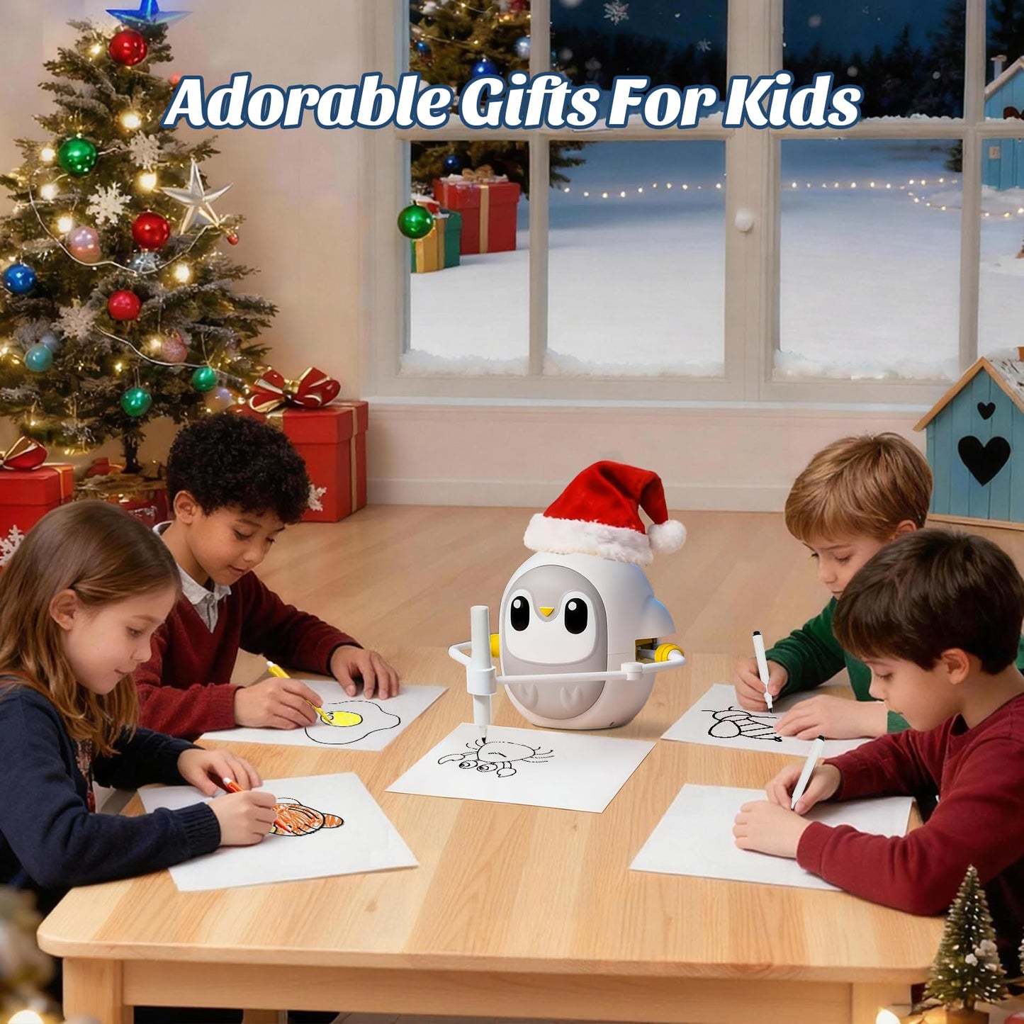 GMYGBY Drawing Robot for Kids – Montessori Learning with 200 Cards