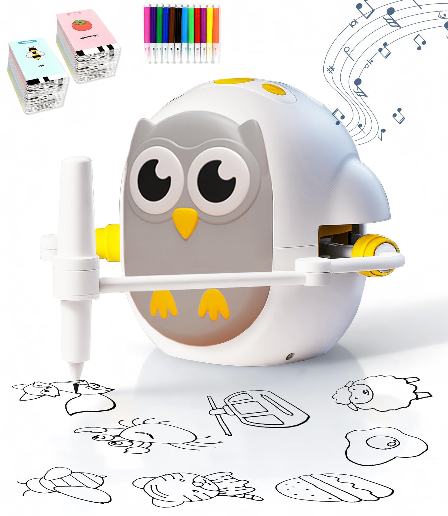 GMYGBY Drawing Robot for Kids – Montessori-Inspired Educational Painting Toy (Owl)