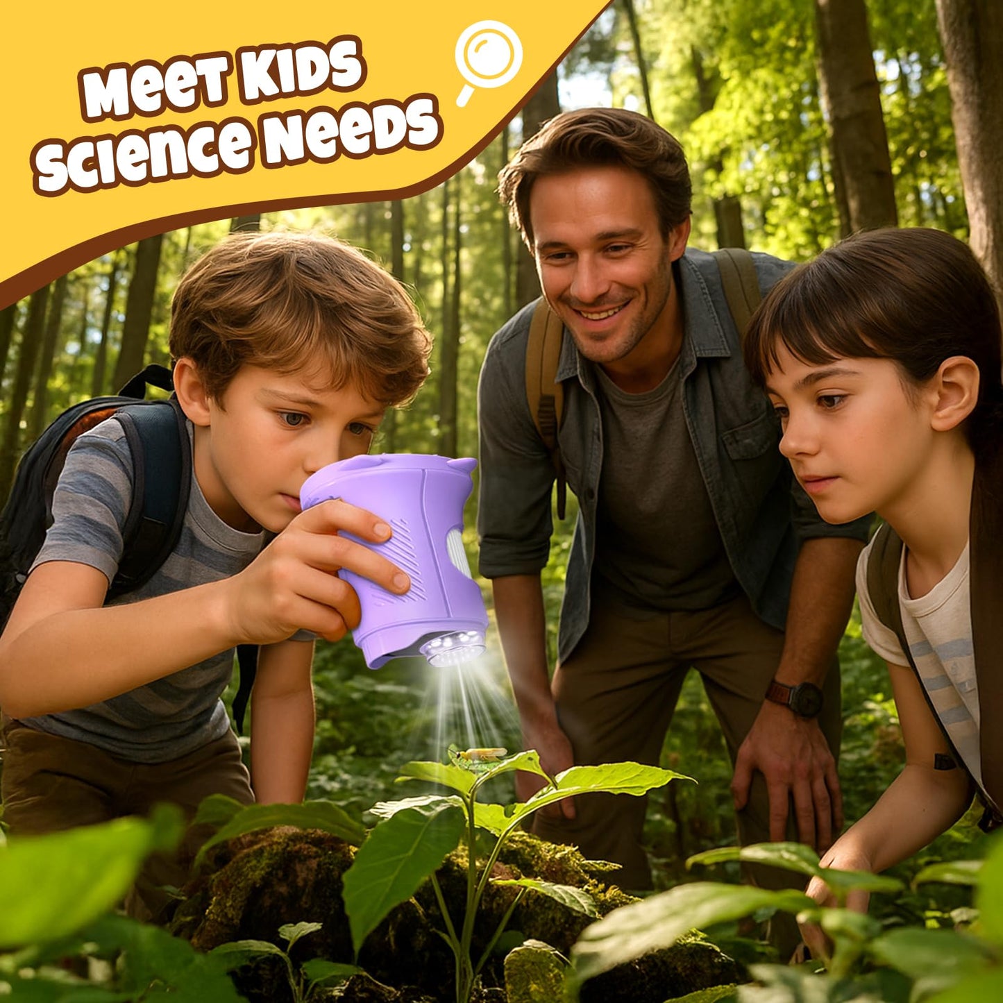 GMYGBY 1000X Handheld Digital Microscope for Kids — 4K IPS Pocket STEM Toy