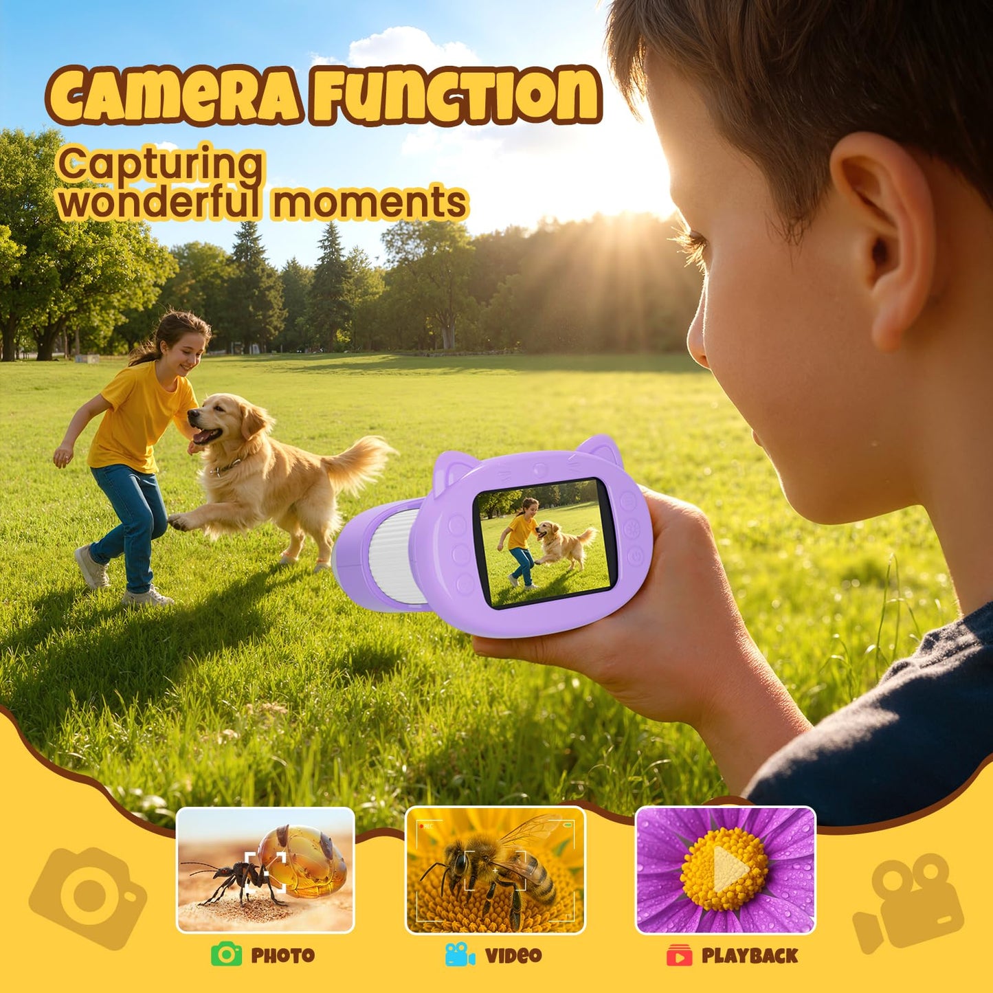 GMYGBY 1000X Handheld Digital Microscope for Kids — 4K IPS Pocket STEM Toy