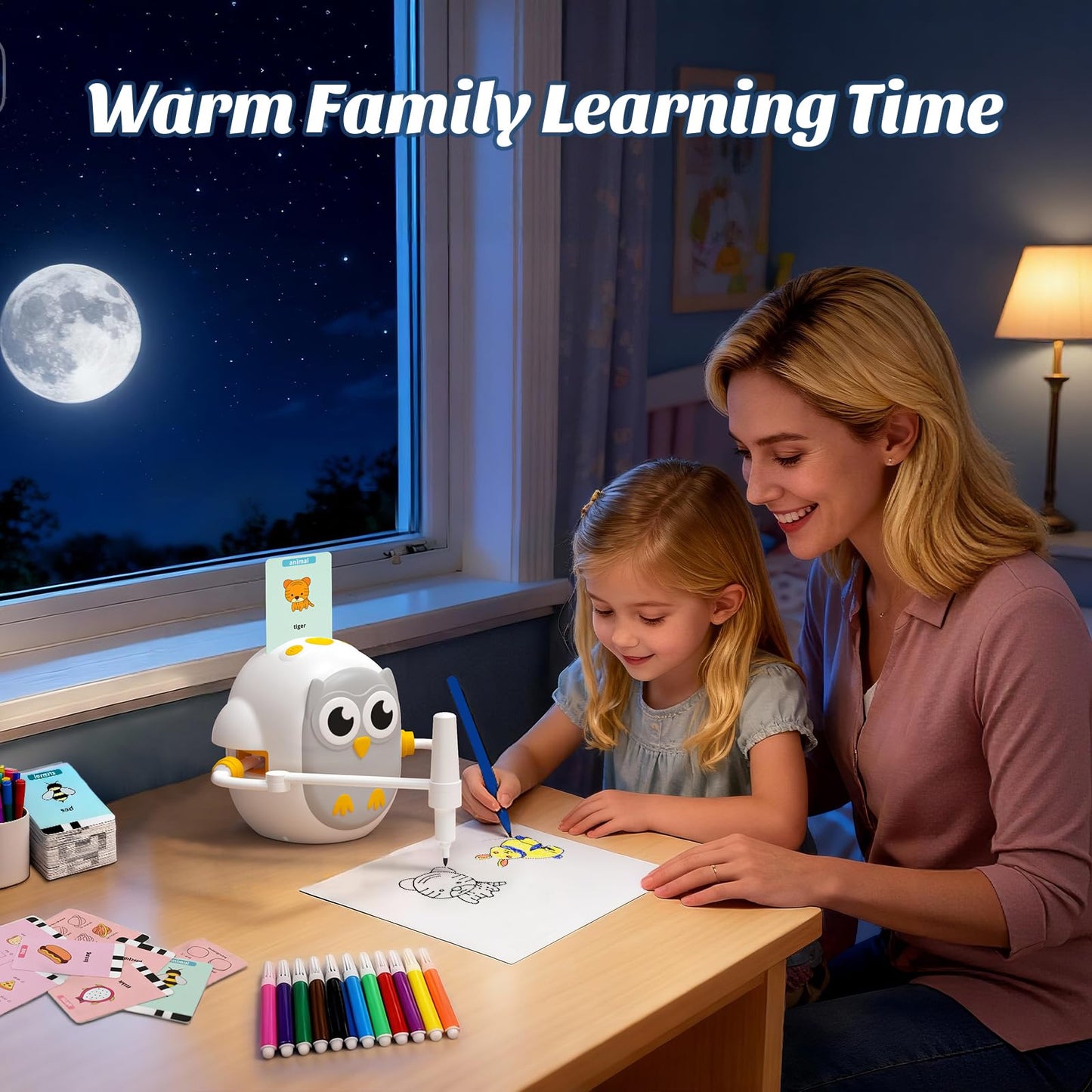 GMYGBY Drawing Robot for Kids – Montessori-Inspired Educational Painting Toy (Owl)