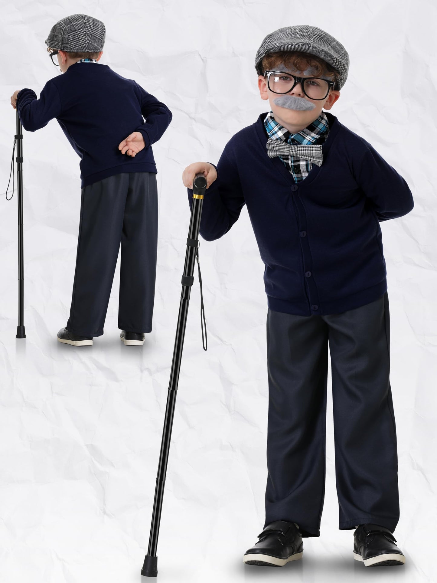 Gnodio 100 Days of School Costume for Boys – Old Man Grandpa Dress-Up Set for 100th Day