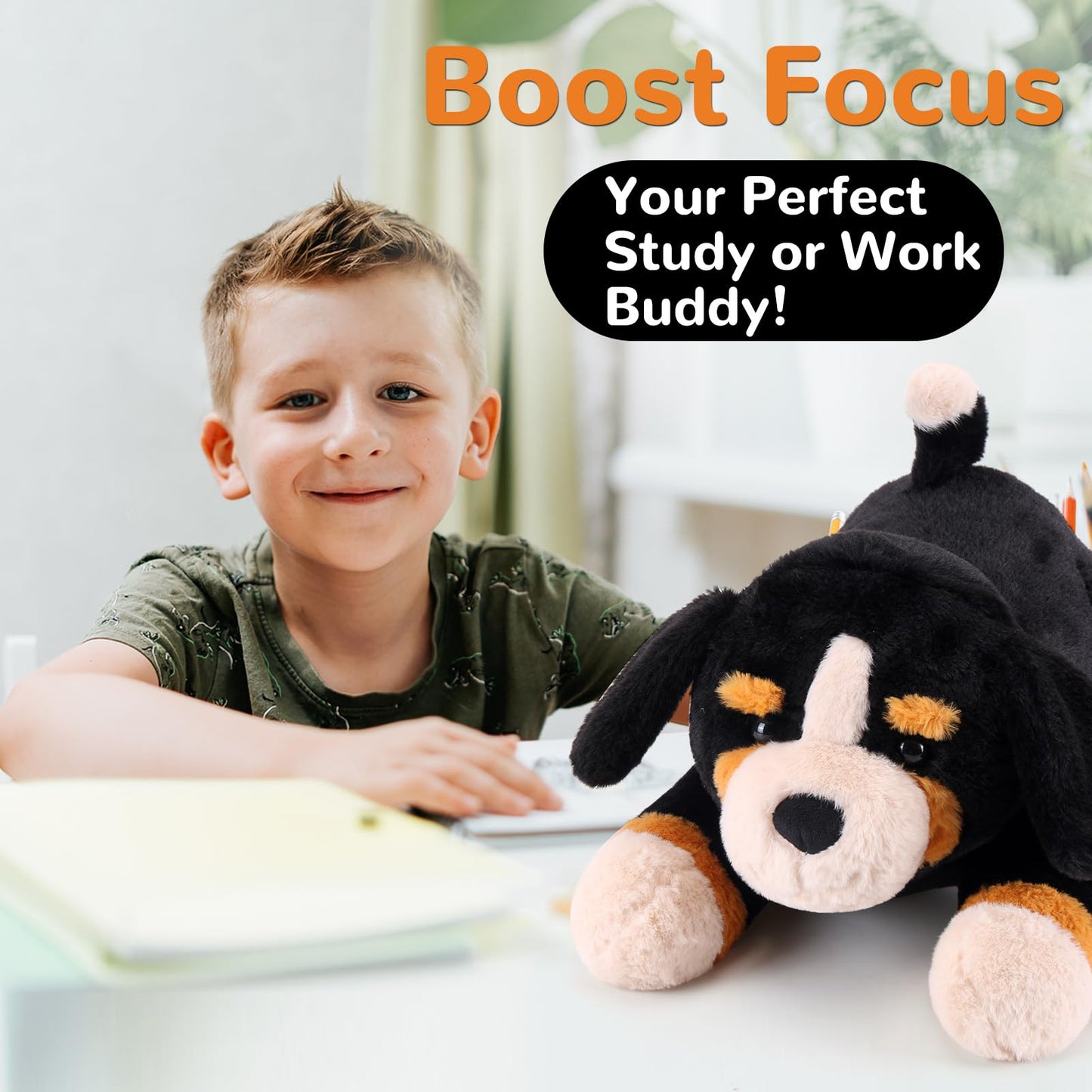 gnomantic Bernese Mountain Dog Weighted Plush – 22 Inch, 4.5 lb Big Plush Pillow