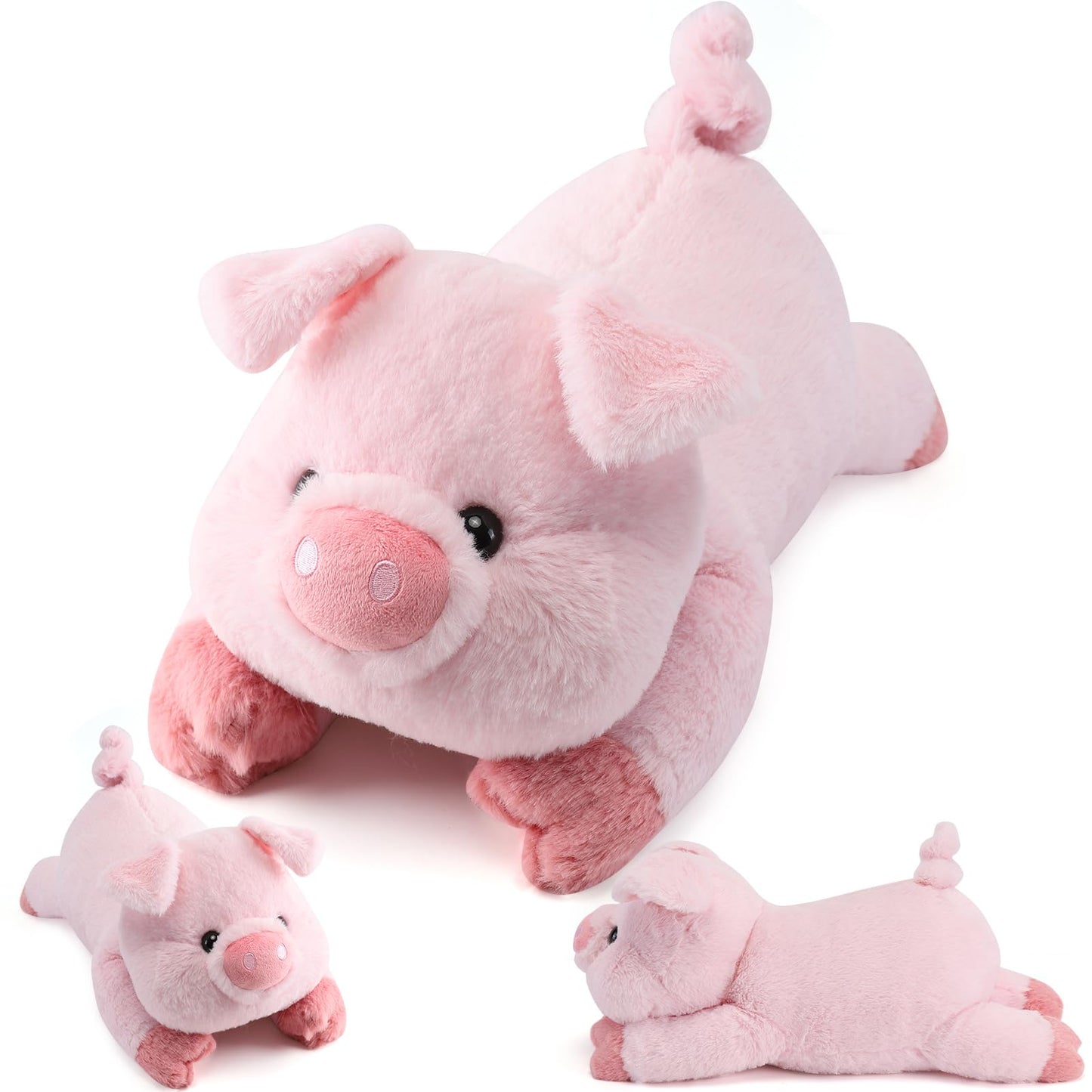 gnomantic Pig Weighted Stuffed Animals - 22-Inch, 4.5 lb Plush Pillow & Gift for All Ages