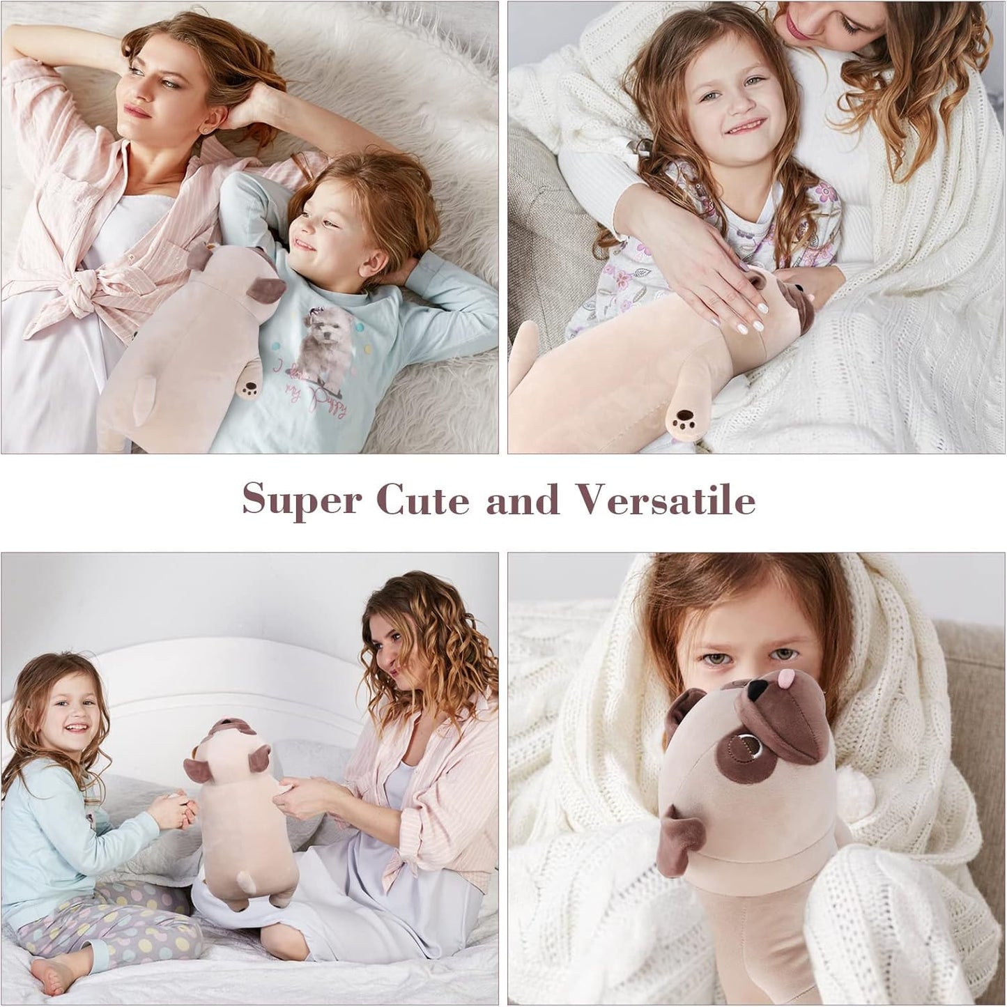 Gnomantic Pug Weighted Stuffed Animals – 21-Inch, 3.5 Lb Plush Toy for Kids & Adults