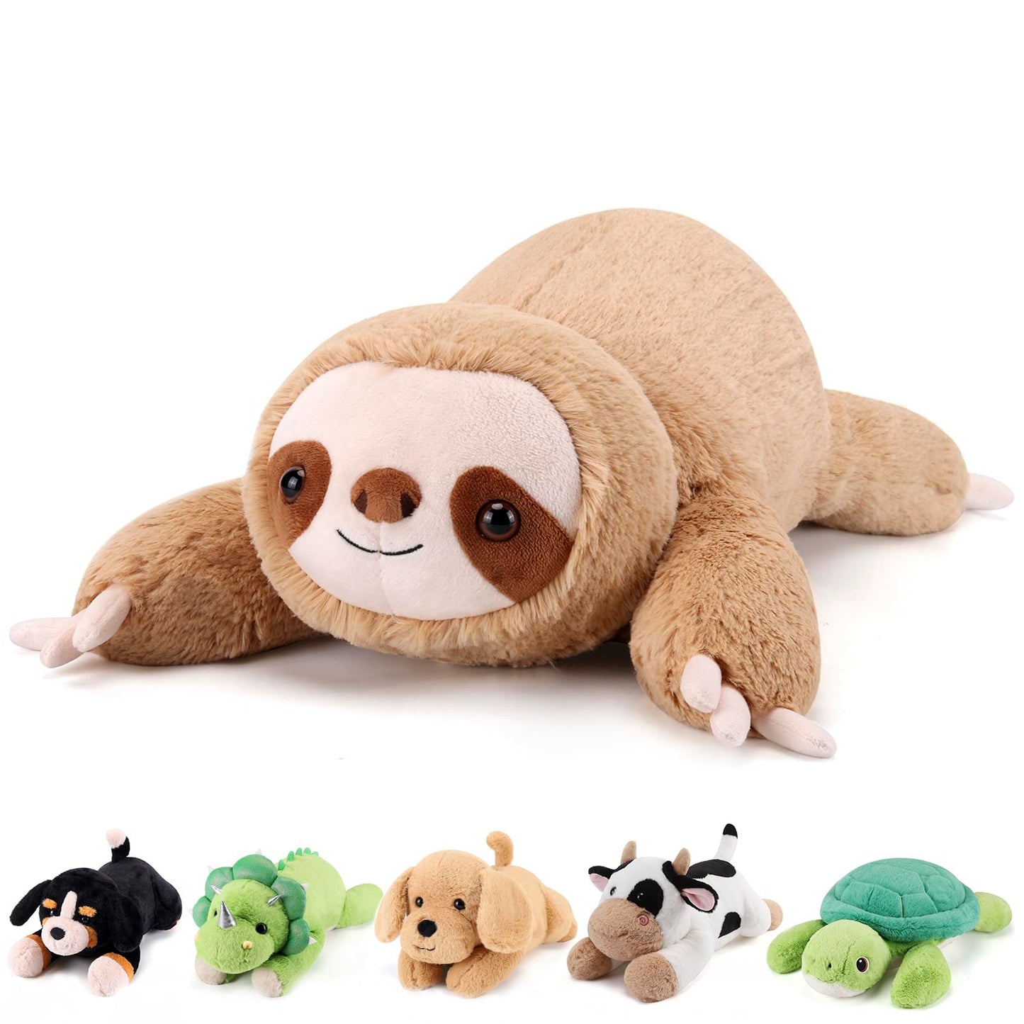 gnomantic Sloth Weighted Stuffed Animal – 28 Inch, 5 lb Plush Pillow for Kids & Adults