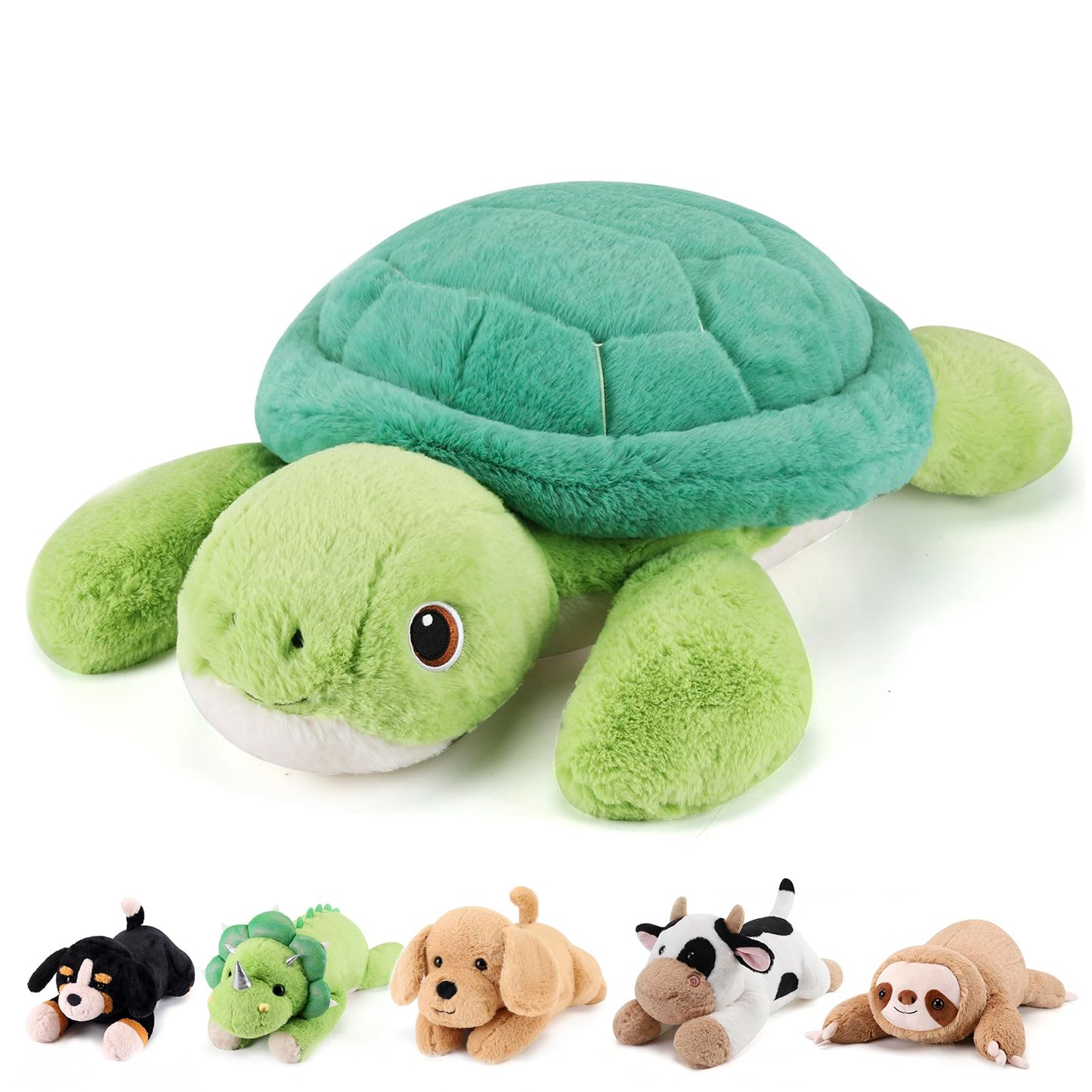 gnomantic Turtle Weighted Stuffed Animal - 28-Inch Plush Pillow, 5 lb Sea Turtle