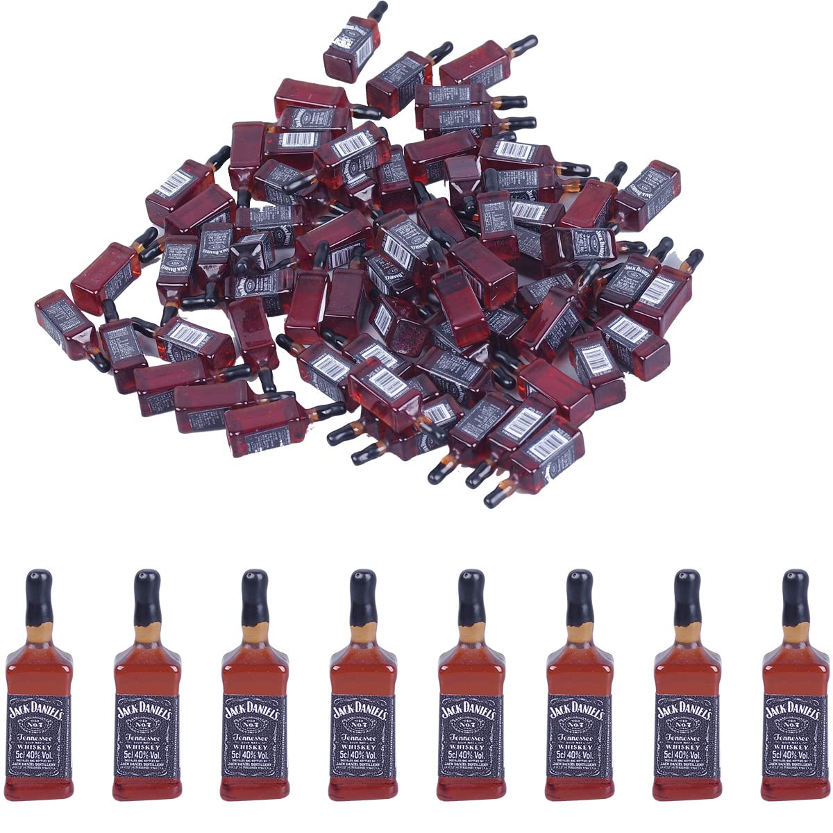 GNYOHUA 40Pcs Tiny Miniature Whiskey Bottles for Dollhouse - 1:24 Scale Kitchen & Bar Decor