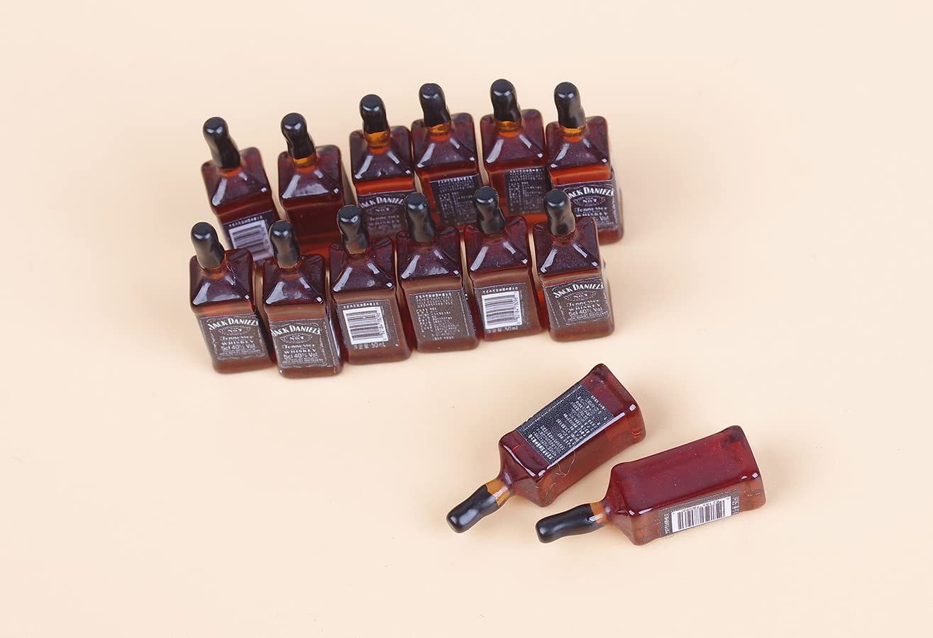 GNYOHUA 40Pcs Tiny Miniature Whiskey Bottles for Dollhouse - 1:24 Scale Kitchen & Bar Decor