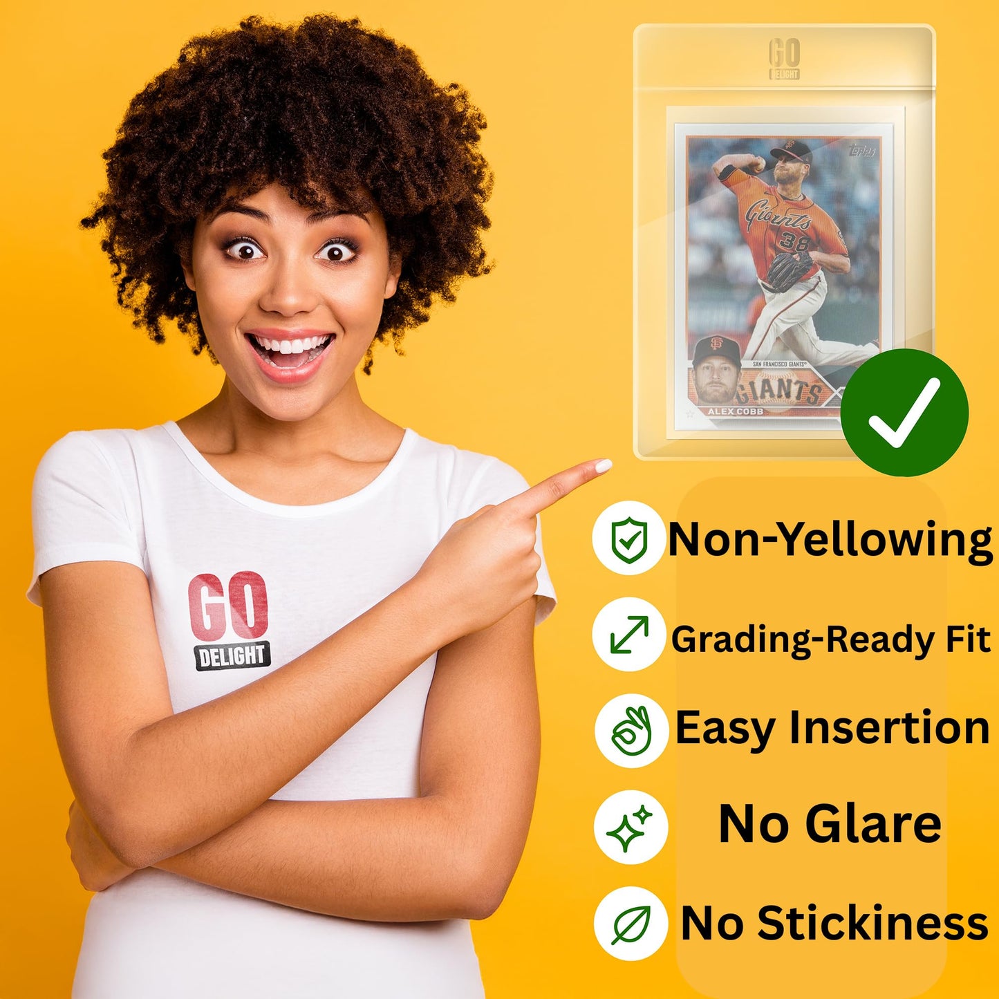 GO DELIGHT Semi-Rigid Card Holders Bundle for PSA, BGS, SGC, CSG Grading – 200 Count | 3-5/16 x 4-7/8 with 1/2 Lip