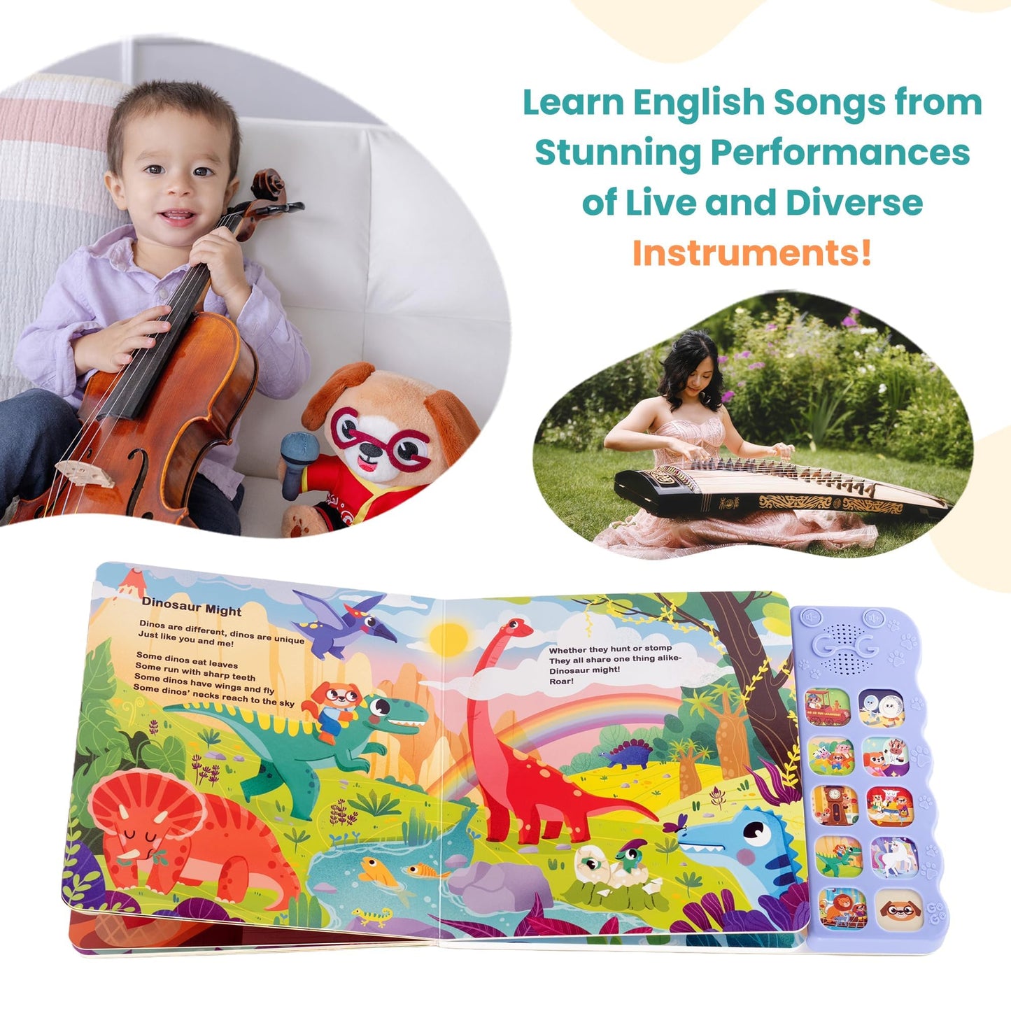 GO GO 9 Creative Animal Nursery Rhymes – Interactive Sound Book for Toddlers 1-3