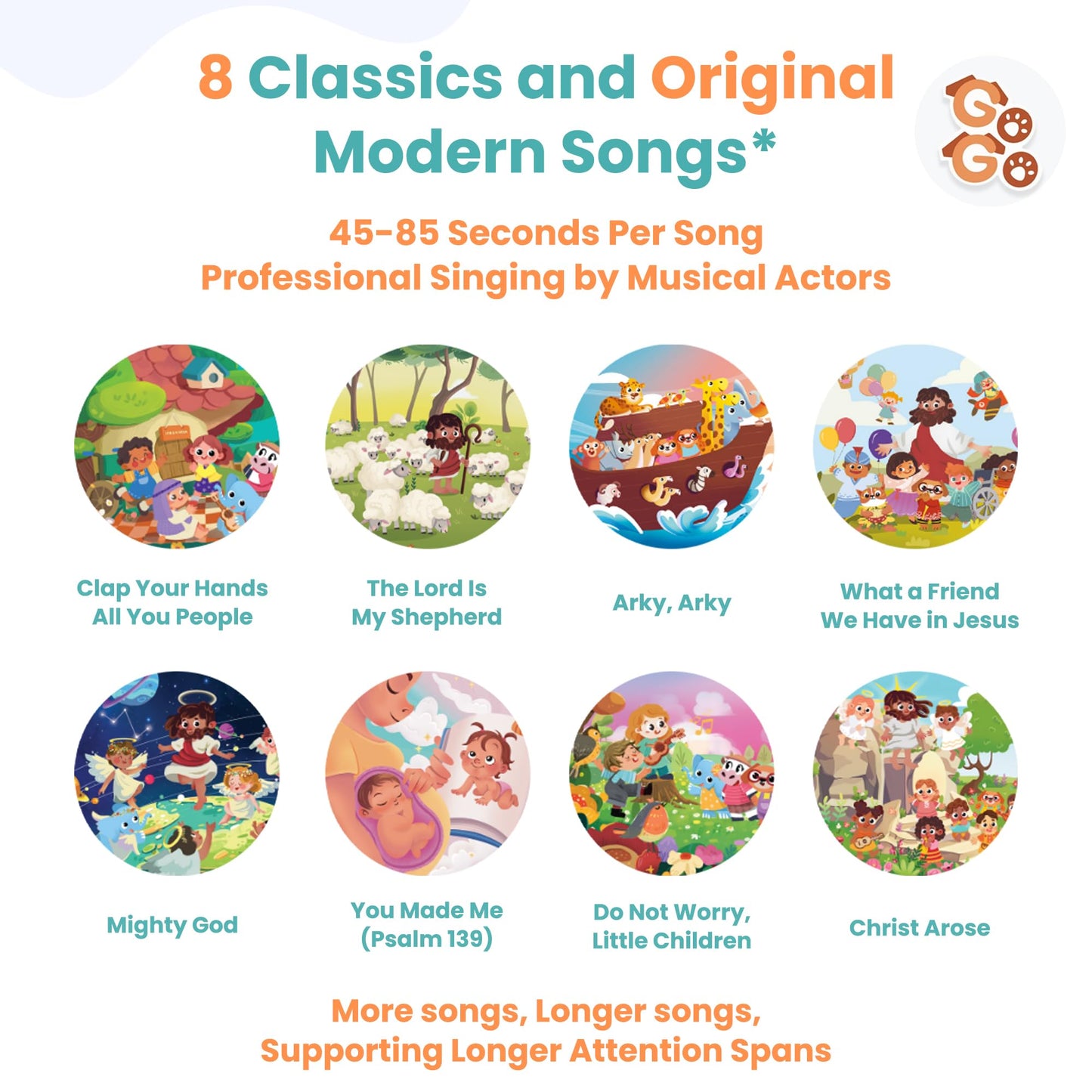 GO GO Songs of Creation and Praise: Interactive Bible Toy for Toddlers 1-5
