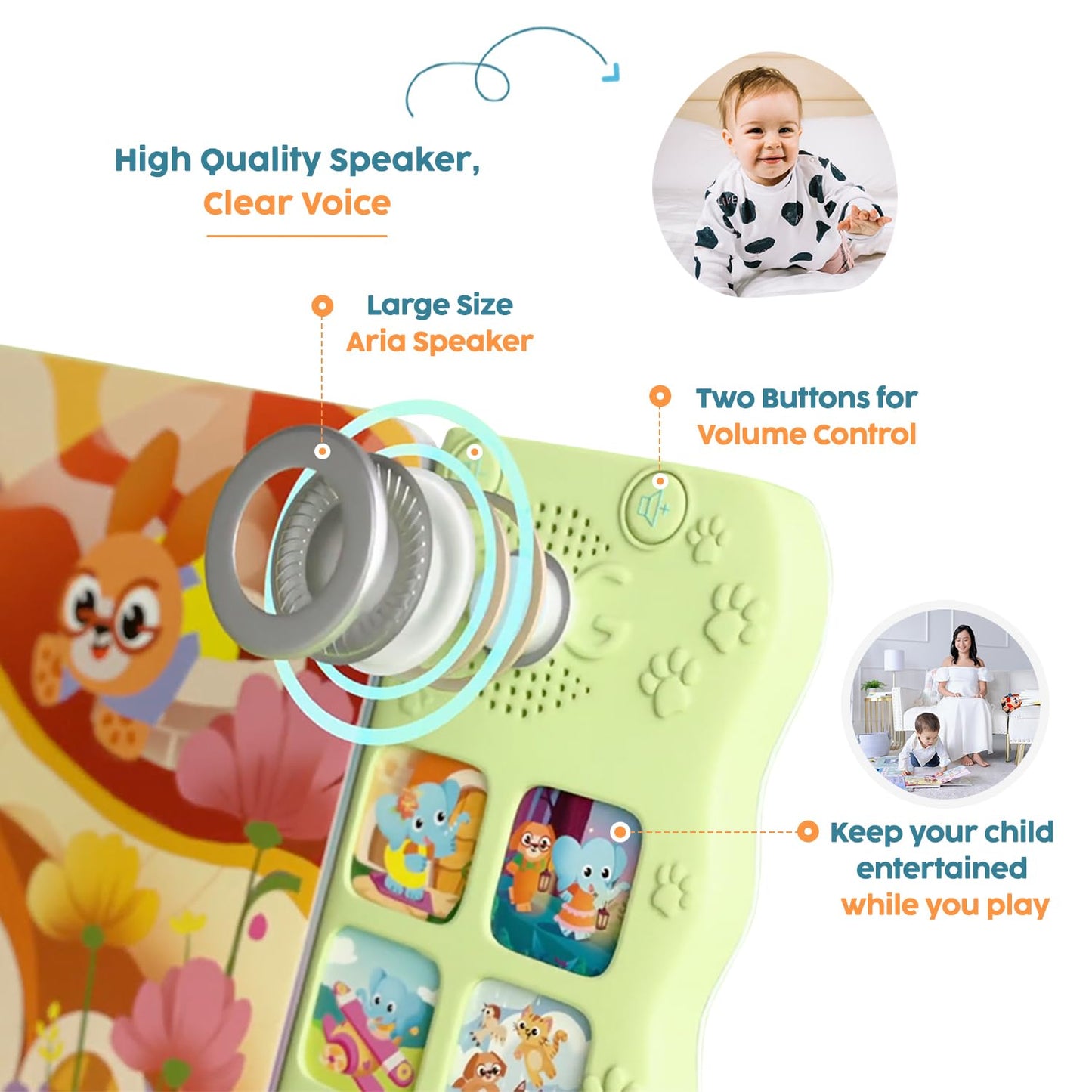 GO GO Spanish Musical Book Vol. 2 — Bilingual Spanish/English Book for Toddlers with 8 Songs