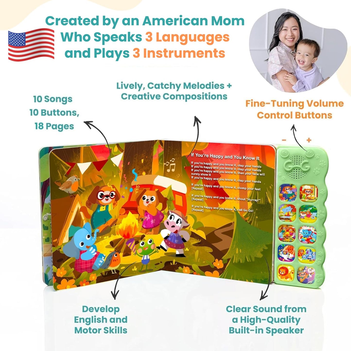 GO GO Creative Activity Nursery Rhymes: Interactive Music Book for Toddlers 1-3