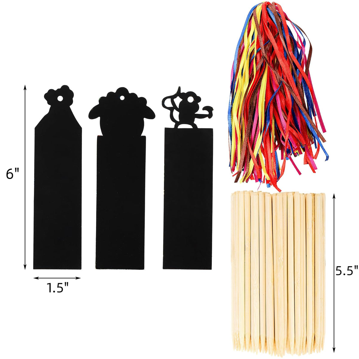 Goaste 144 Pack Animal Scratch Bookmarks | 36 Designs, Colorful DIY Craft Set with Ropes & Bamboo Stylus