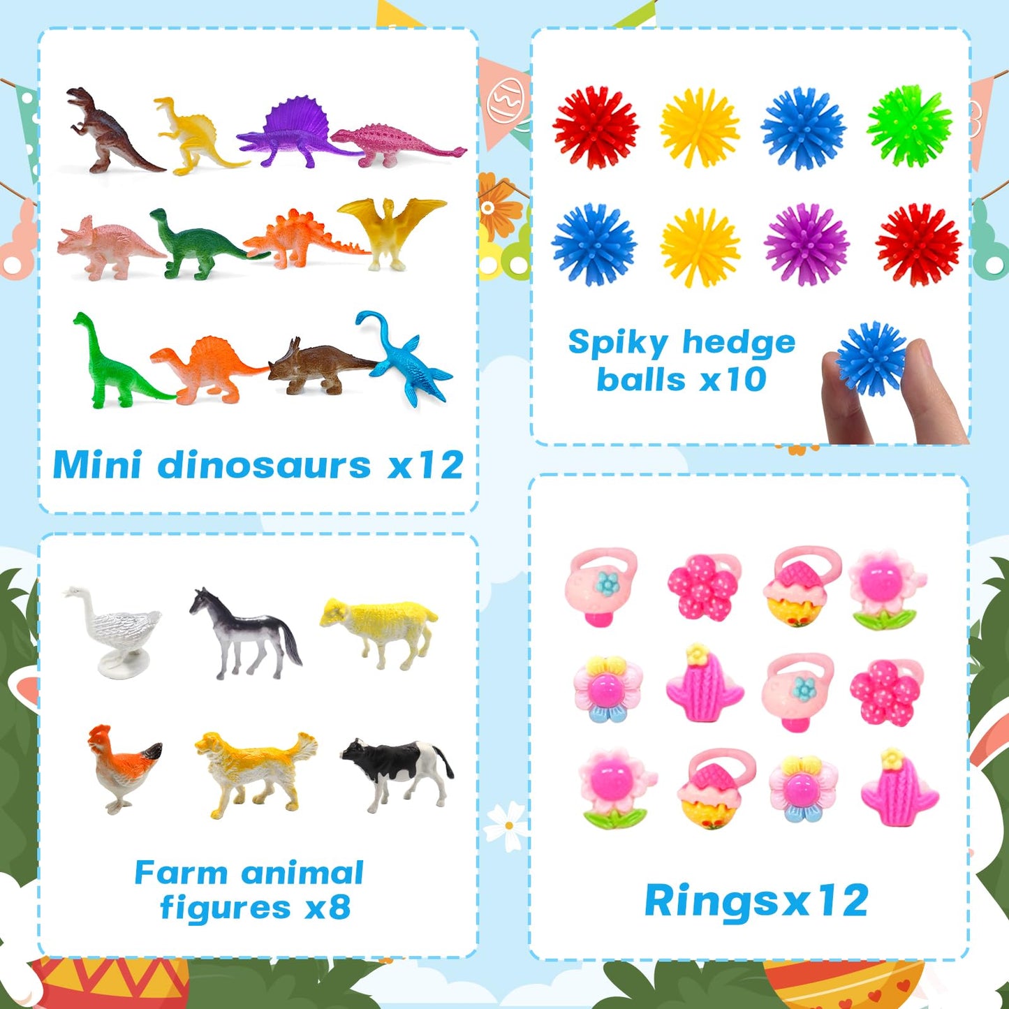 GOAUS Prefilled Easter Eggs with Toys – 240 Pcs, 120 Fully Filled Eggs for Egg Hunts