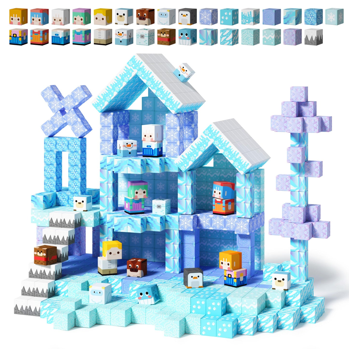 GobiDex 100PCS Magnetic Blocks – Ice Princess Castle STEM Toy for Girls 3+